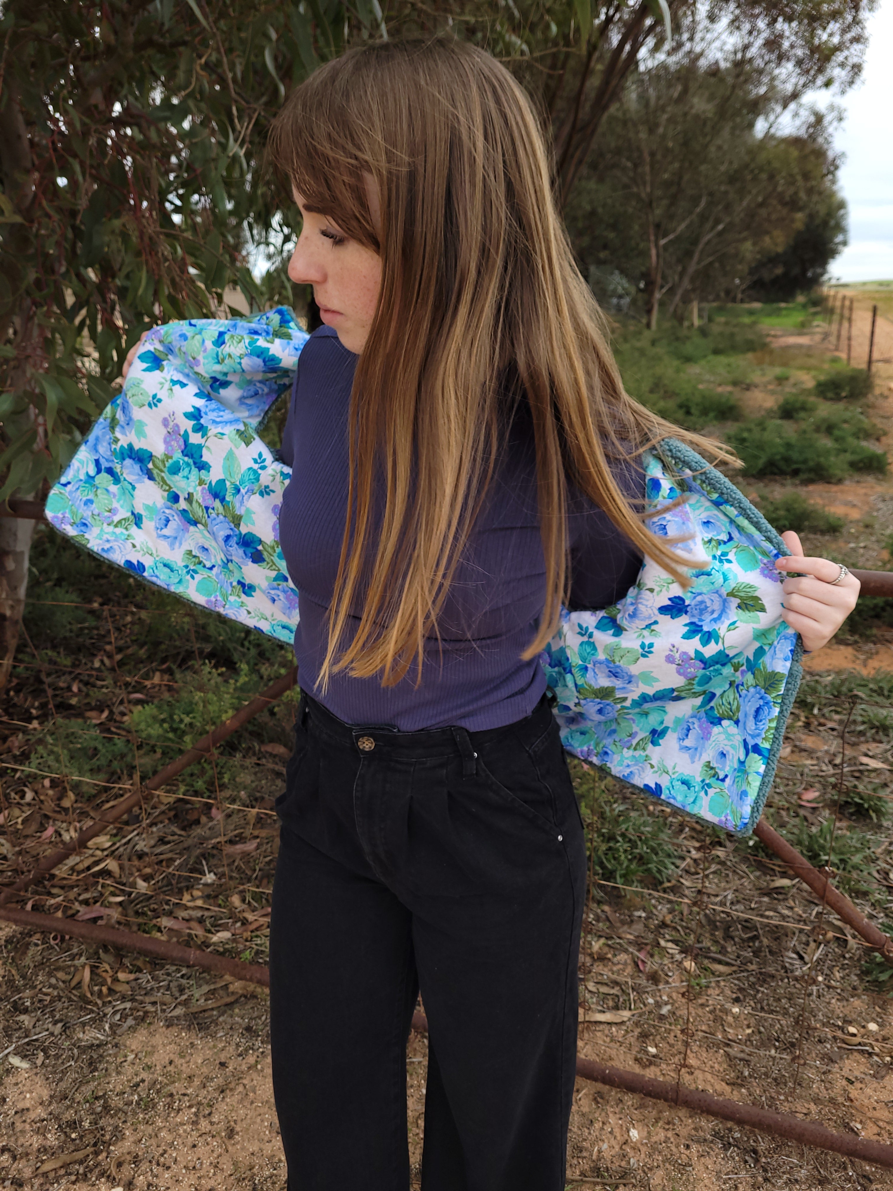 Arctic Floral - Reversible Sherpa Vest - Small