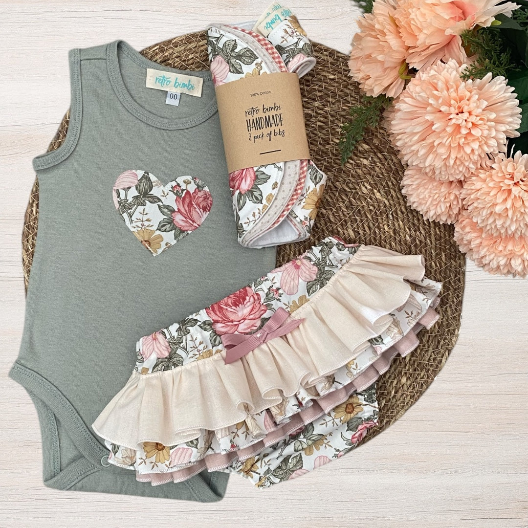 Ruffled Nappy Cover - Vintage Floral