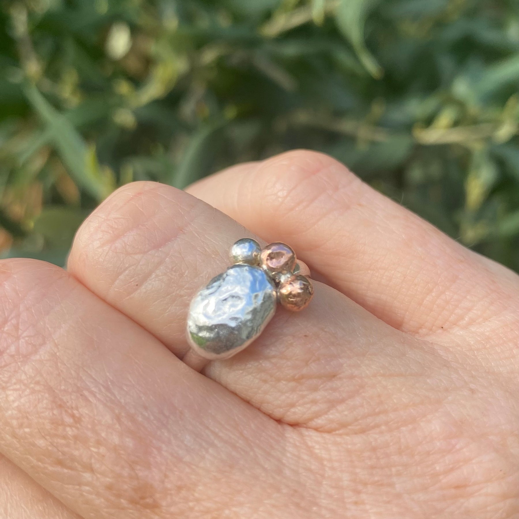 Gather Ring – Sterling Silver &amp; Copper – Size P