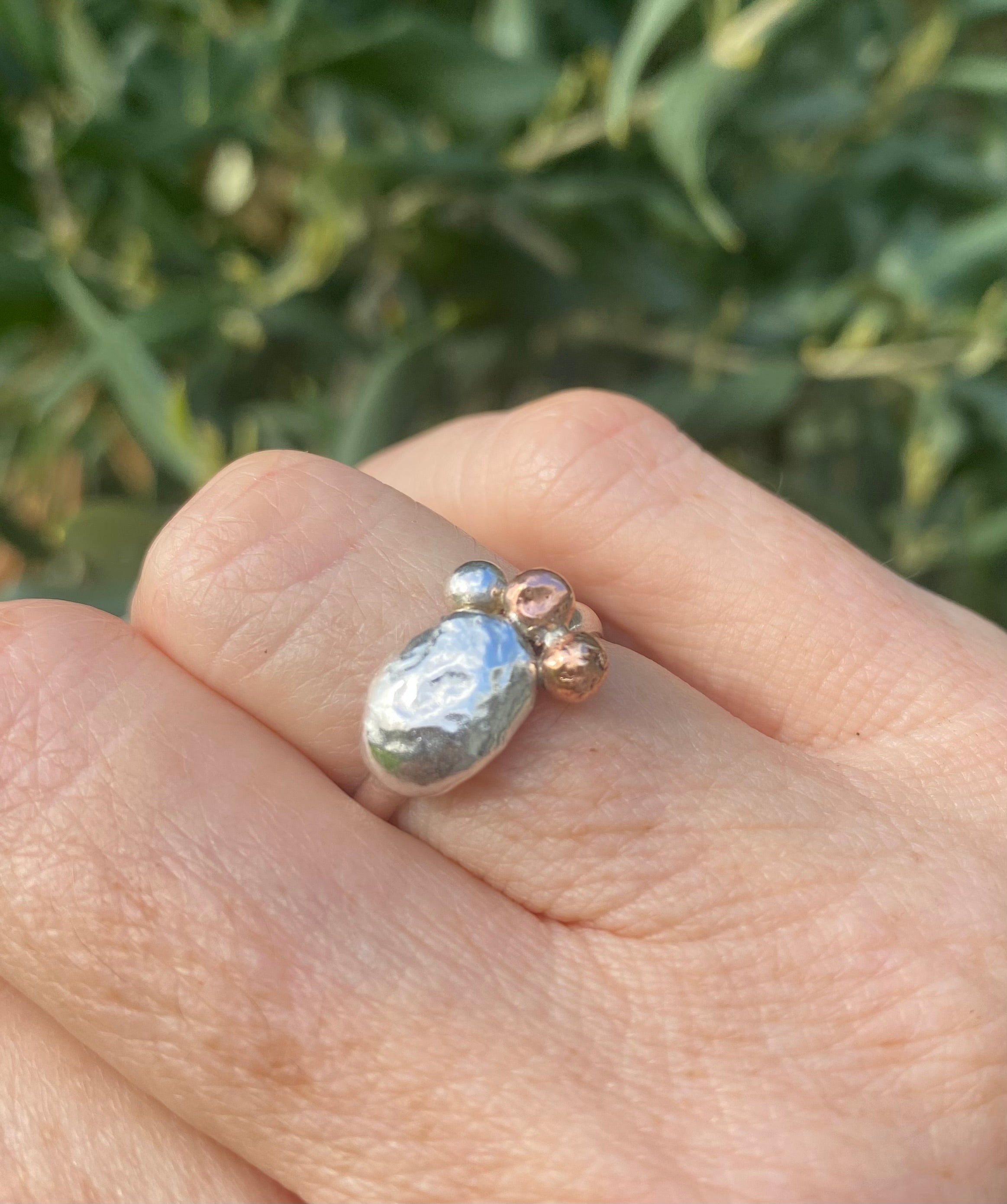 Gather Ring – Sterling Silver &amp; Copper – Size P