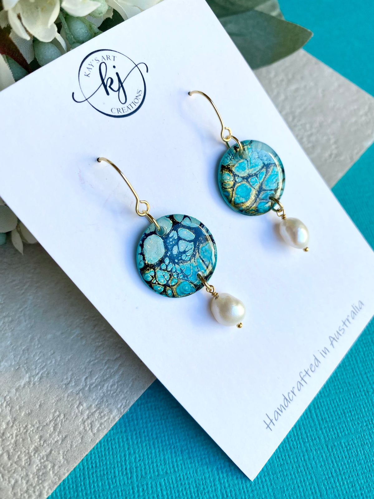 Artisan Earrings with Freshwater Pearls
