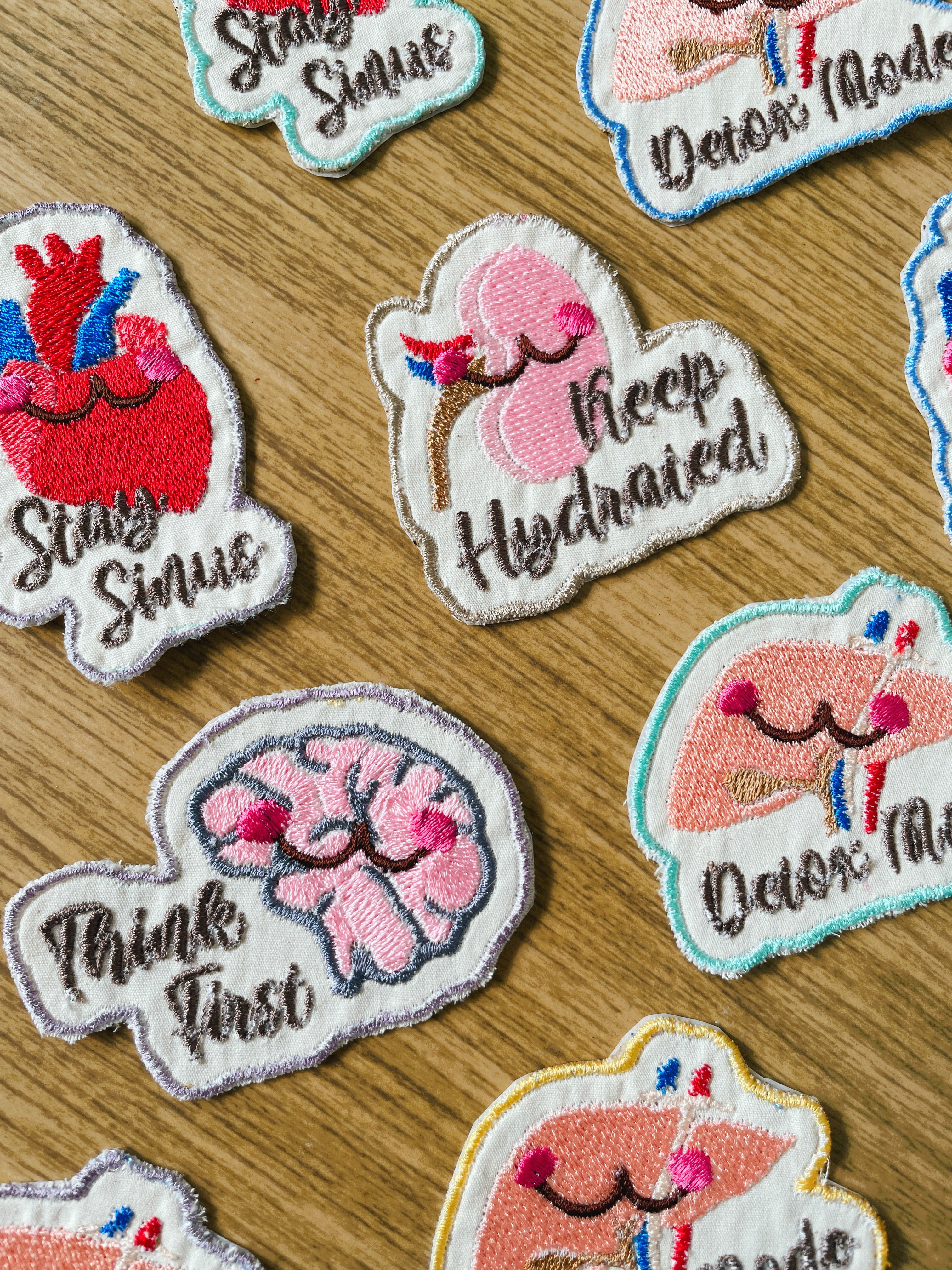 Embroidered Organs Iron on patch/ Anatomy Patch/ Medical Embroidery