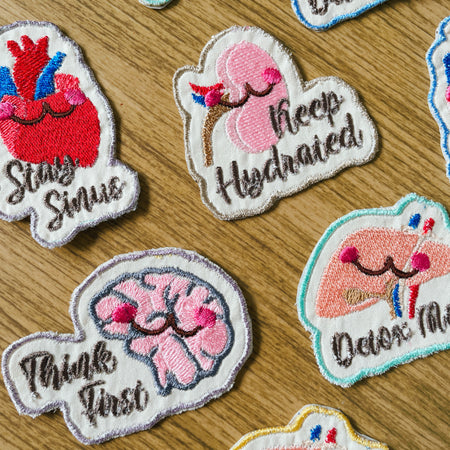 Embroidered Organs Iron on patch/ Anatomy Patch/ Medical Embroidery
