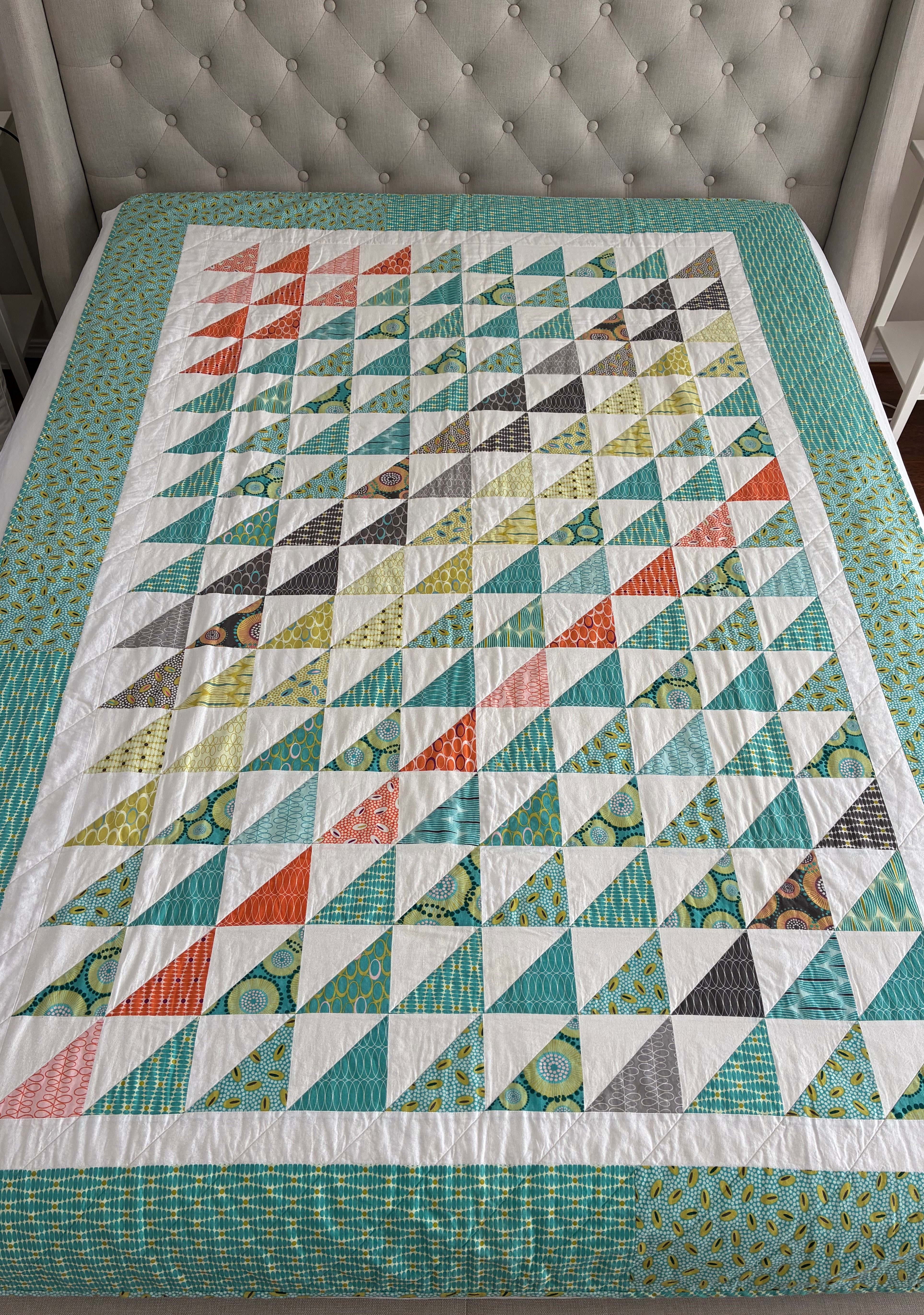 Handmade Geometric Single Bed Quilt