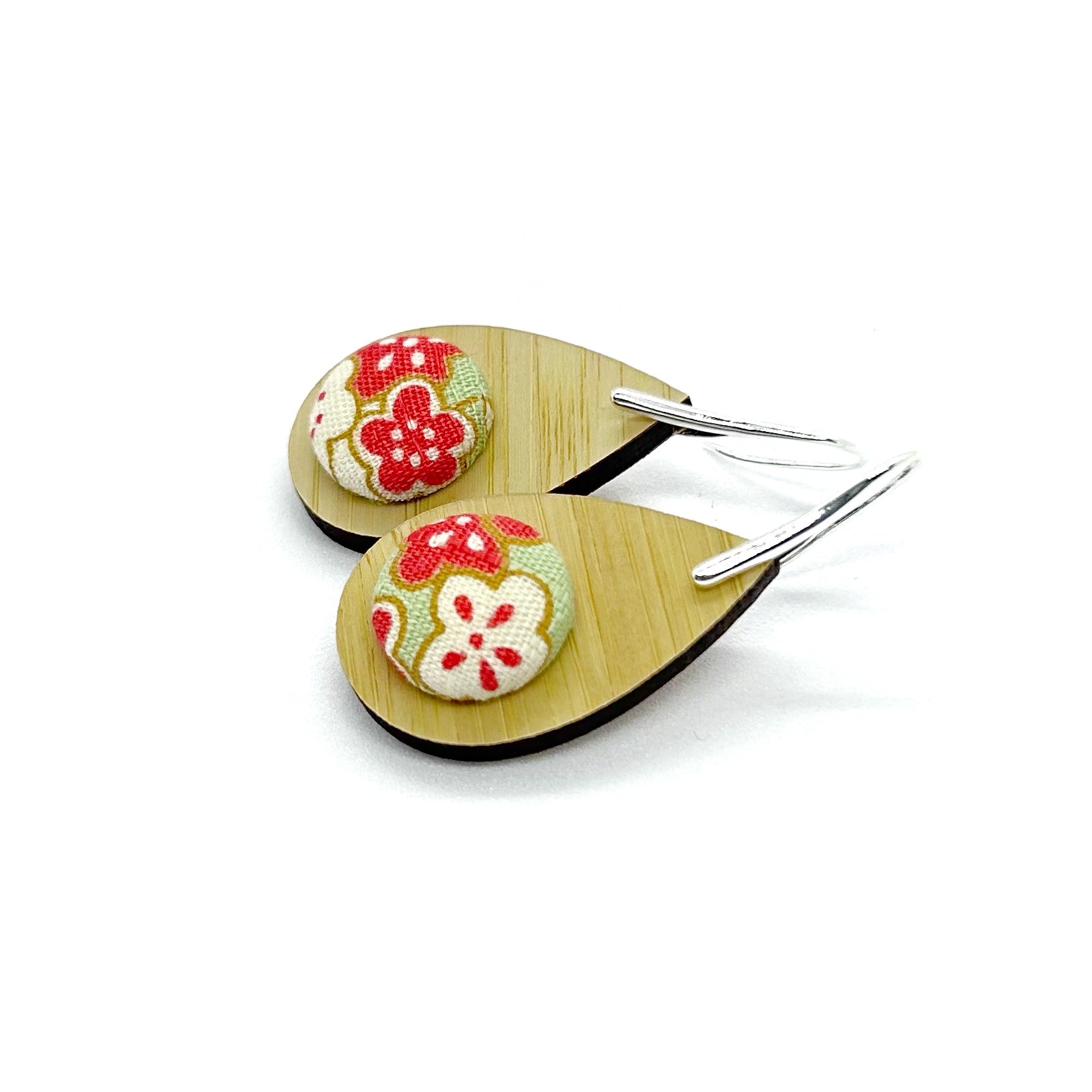 Kimono XL Tear Drop Earrings - Mint and Coral