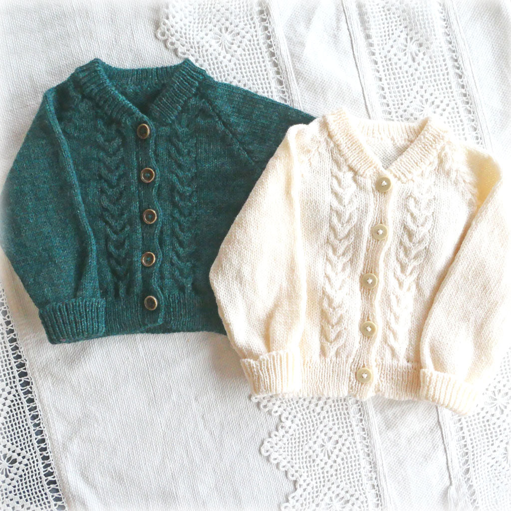 Cardigan/jacket:  Size 00. Wool, unisex, handmade.  Deep forest green.