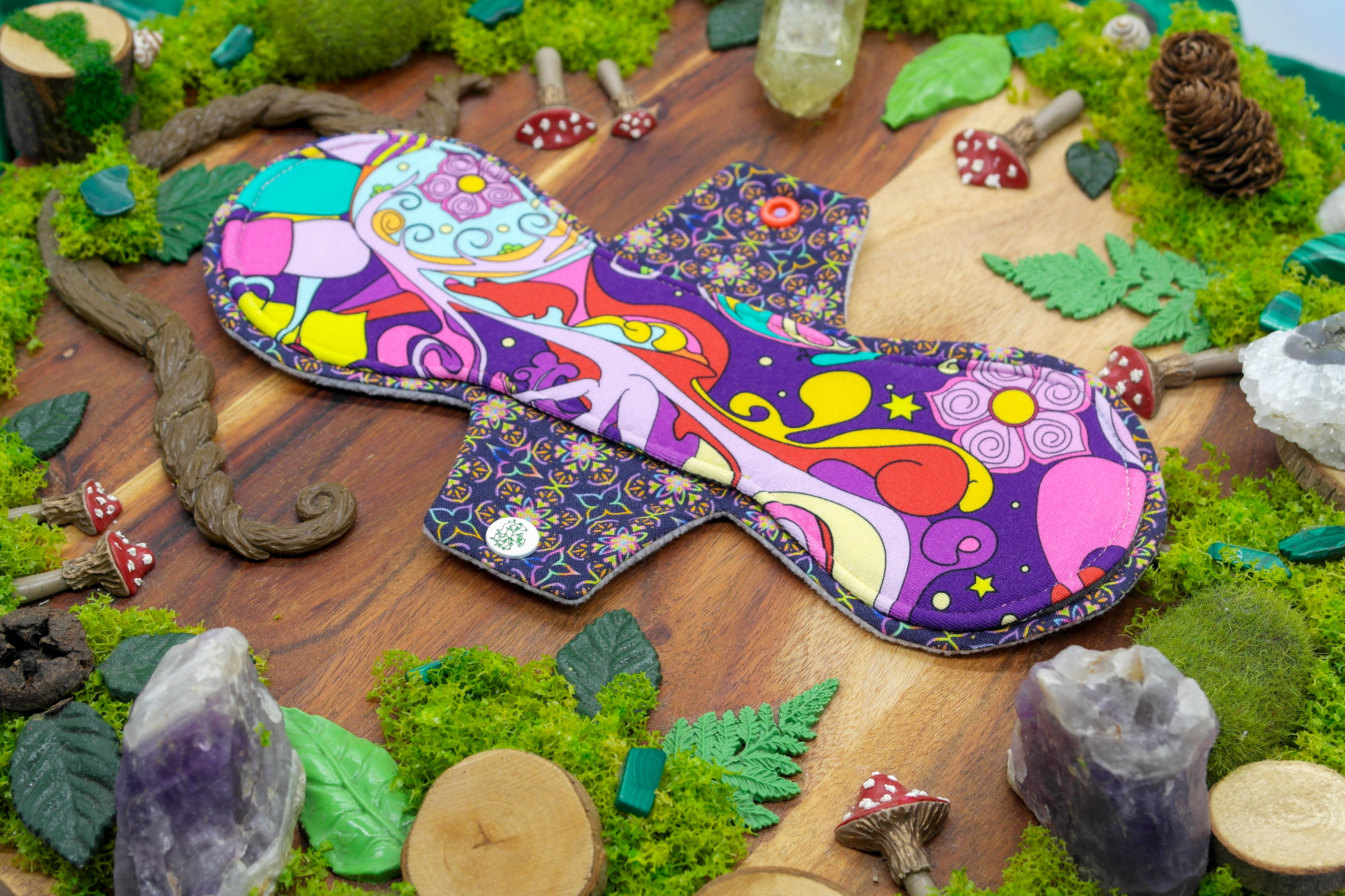 Eco-friendly reusable menstrual cloth pad 10" heavy - Purple