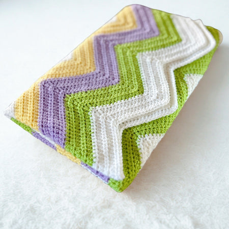Luxury Crochet Baby Blanket Soft Ripple Design Newborn Baby