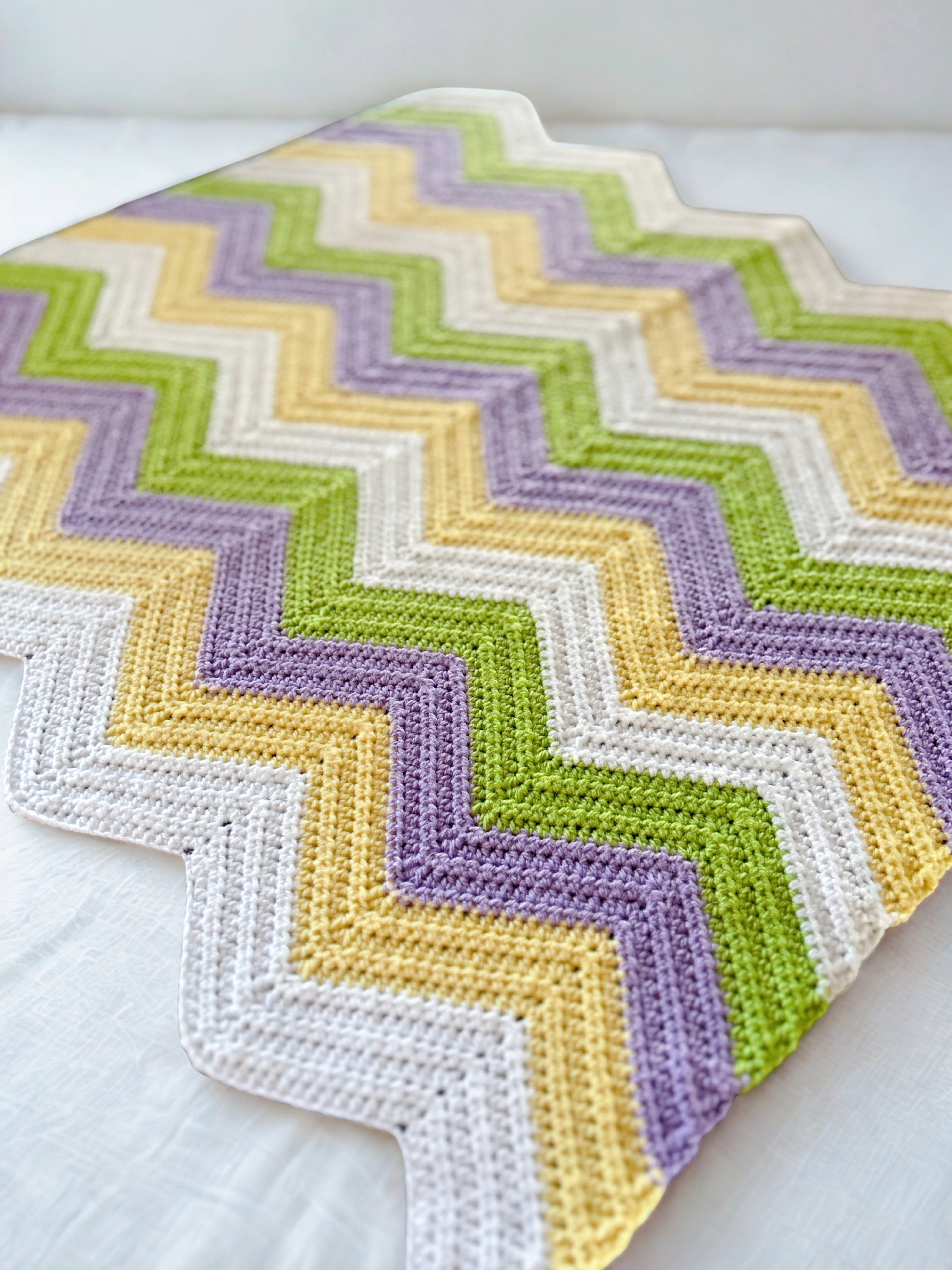 Luxury Handmade Crochet Baby Blanket | Soft Ripple Design Newborn Baby