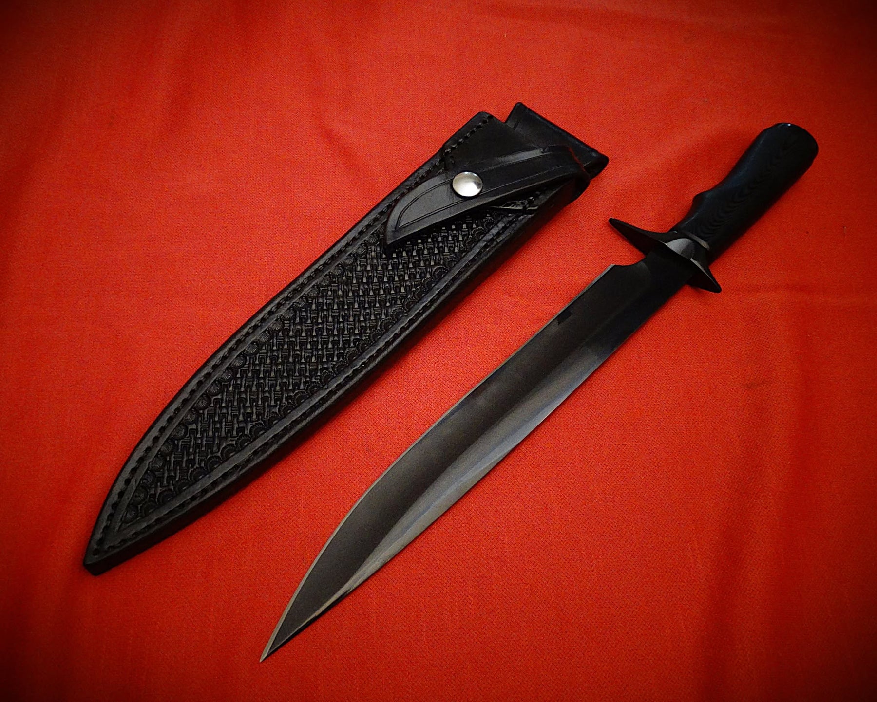 Outdoor hunting knife leather sheath timber wood craft