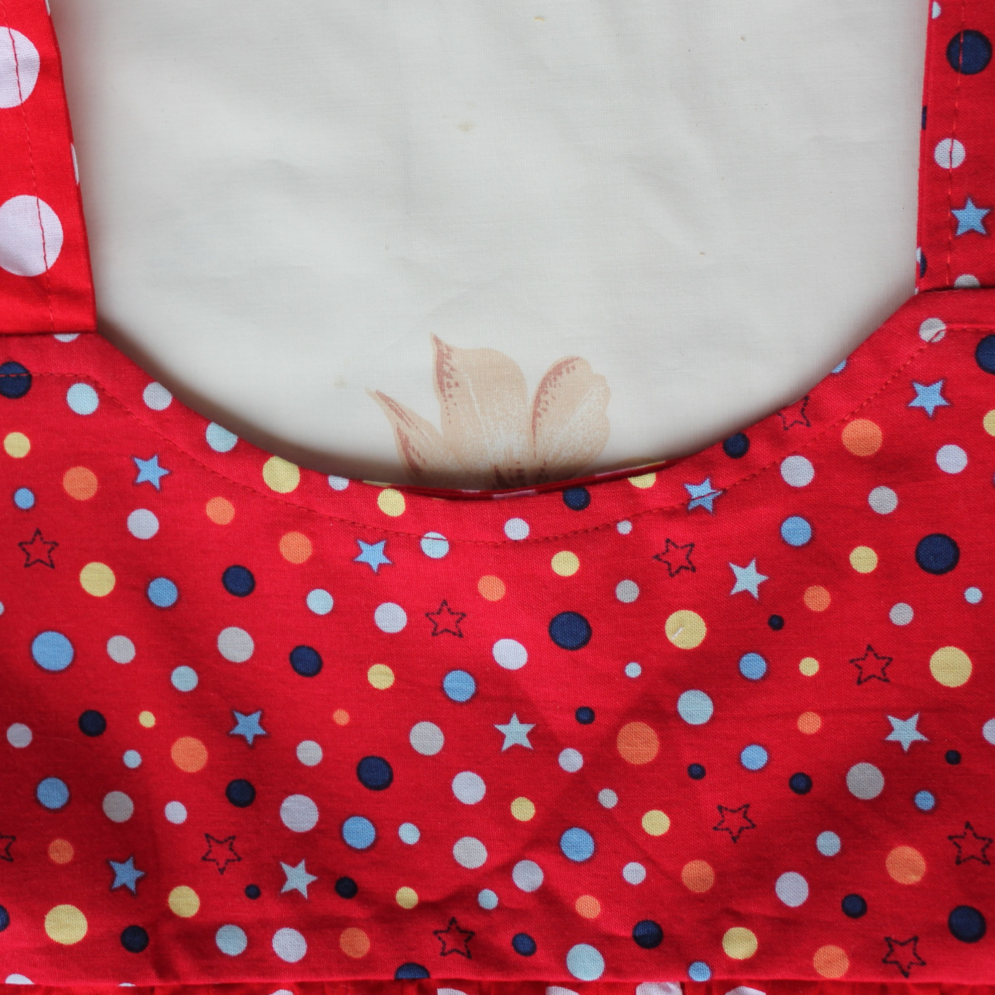Girls Dress Size 7, Red Polkadots/Spot/Stars.