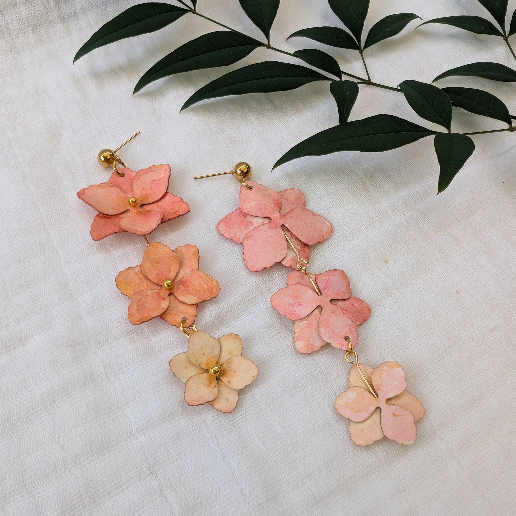 Handmade Floral Statement Earrings | Lightweight Paper Jewellery | Australian Made