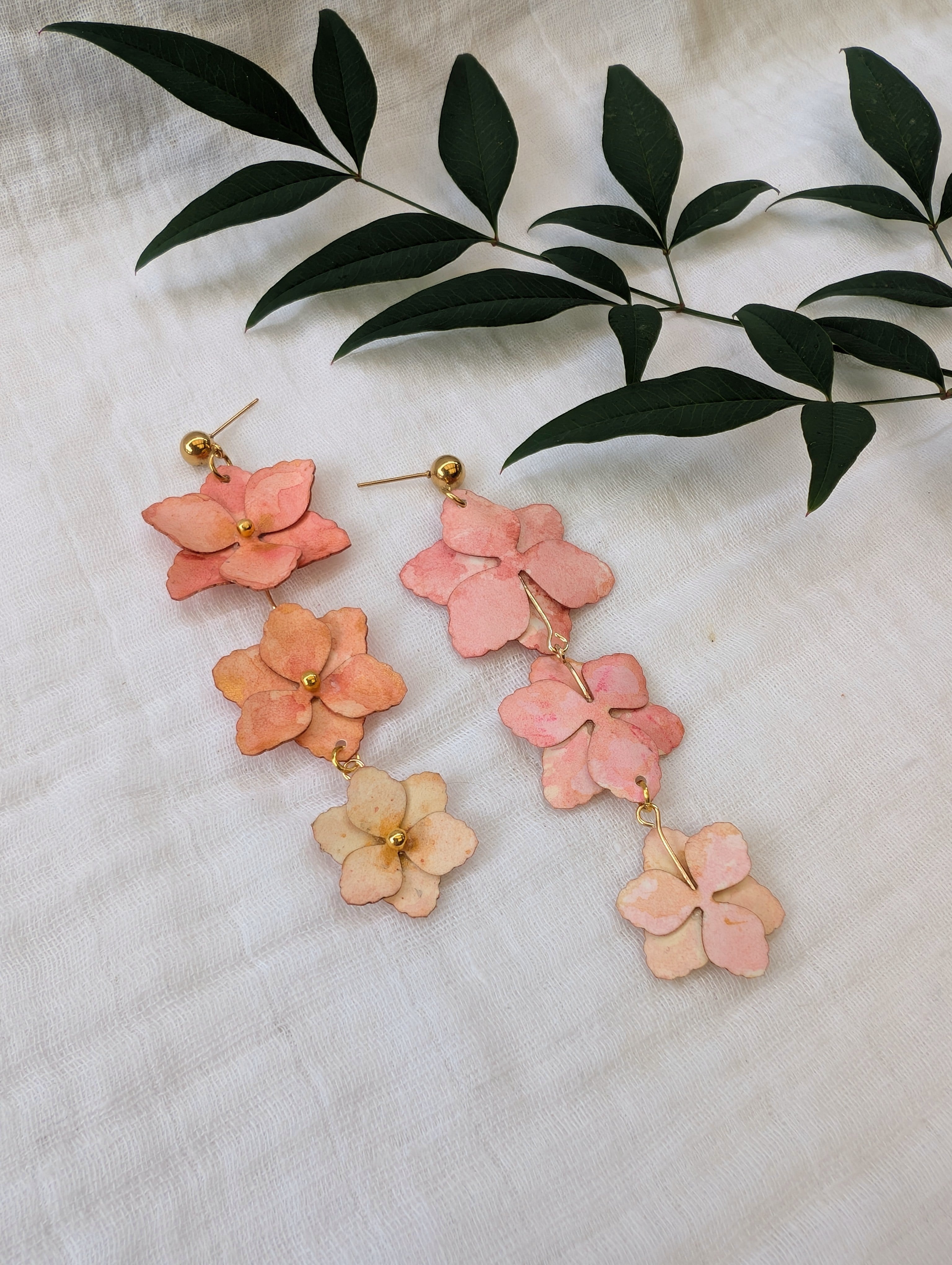 Handmade Floral Statement Earrings | Lightweight Paper Jewellery | Australian Made