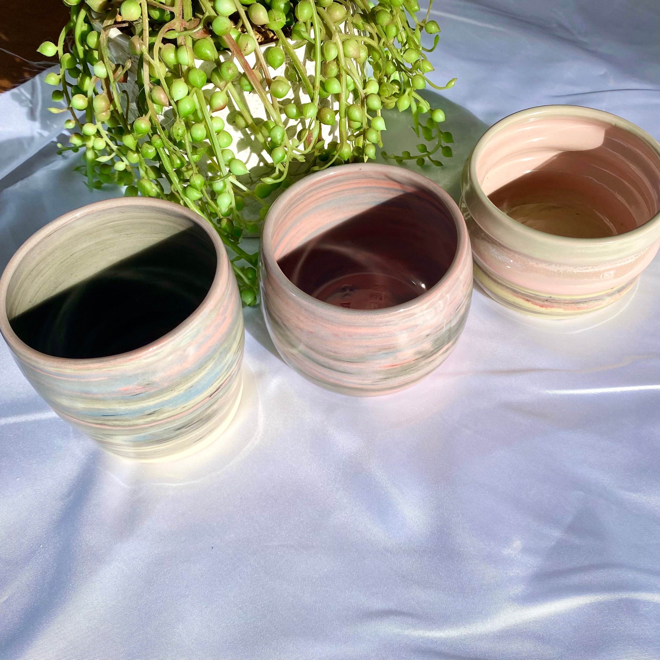Marbled Effect Ceramic Latte Cup|Handmade Pottery