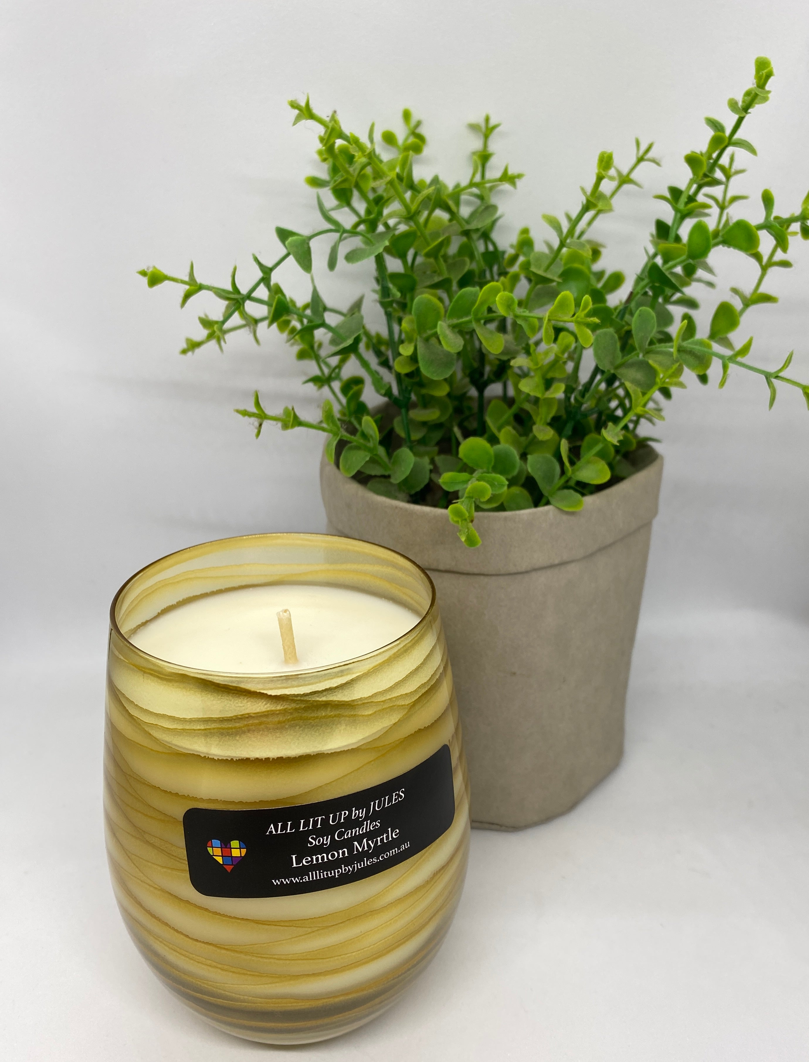 Gold Wave Glass with Lemon Myrtle Fragrance