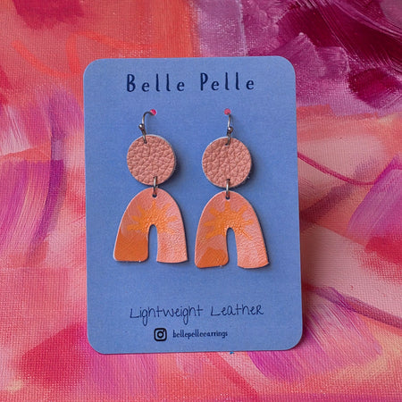 Alla Manno Leather Earrings - Peachy Keen