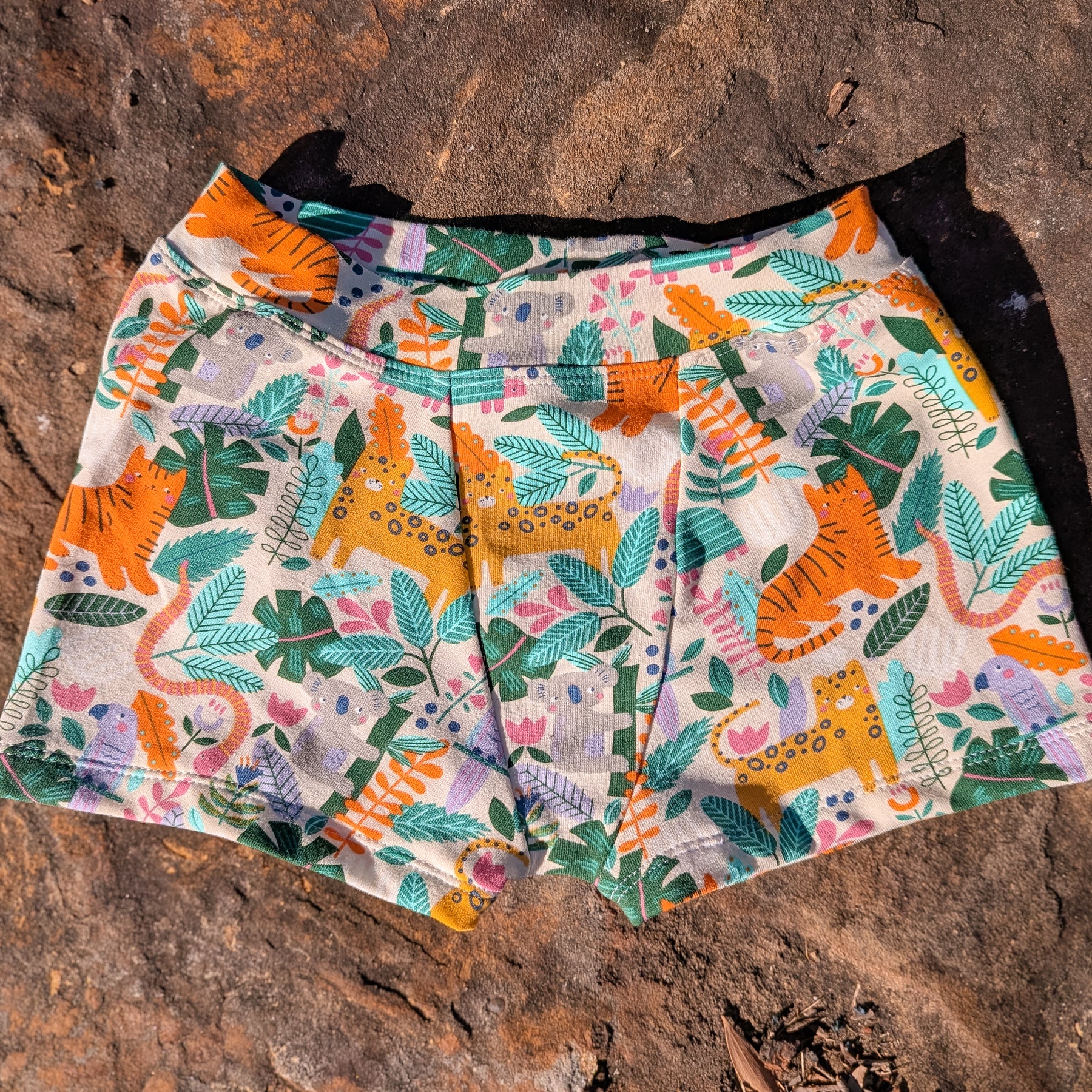 Jungle animals organic trunk underpants for kids sizes 1 to 12 boys