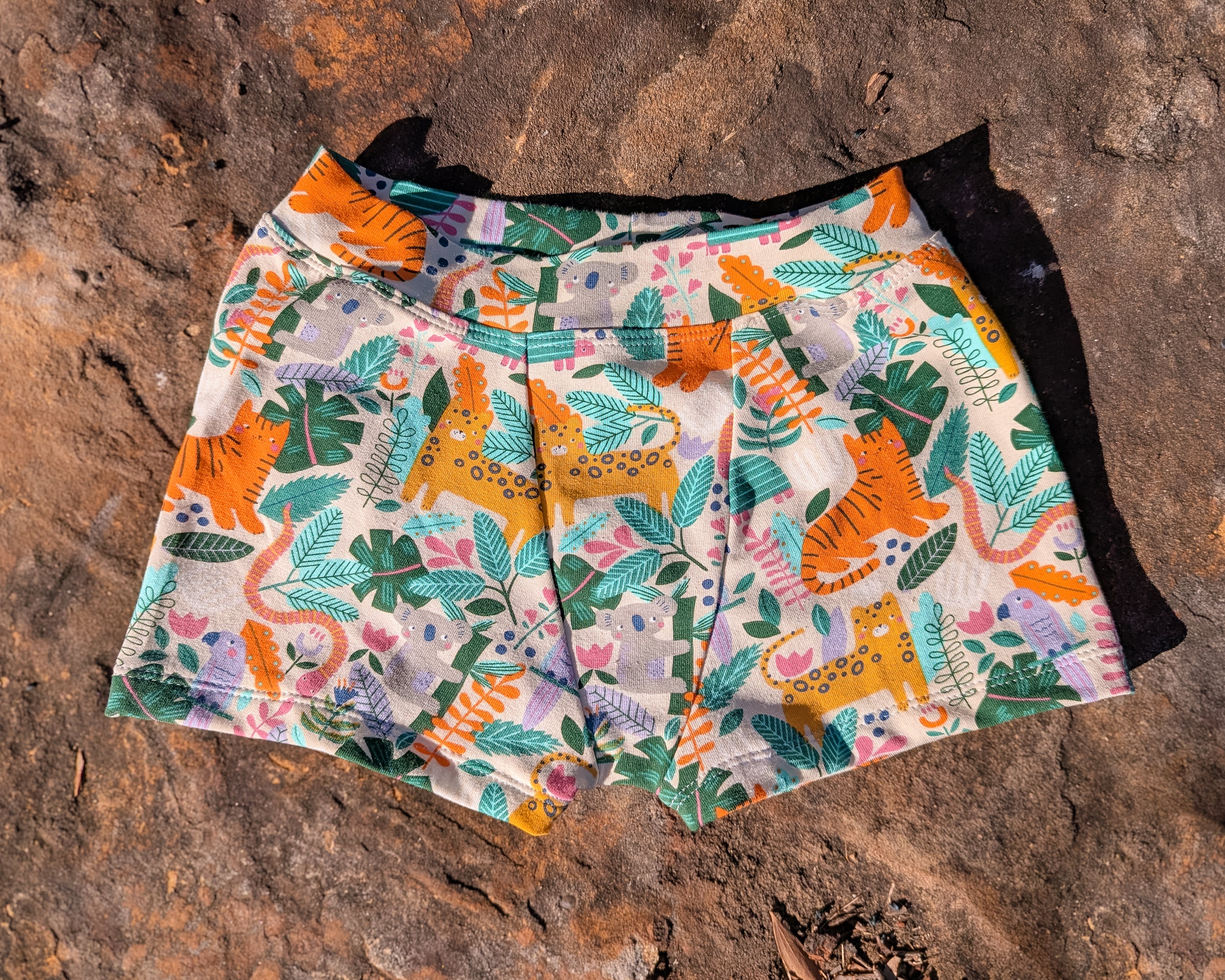 Jungle animals organic trunk underpants for kids sizes 1 to 12 boys