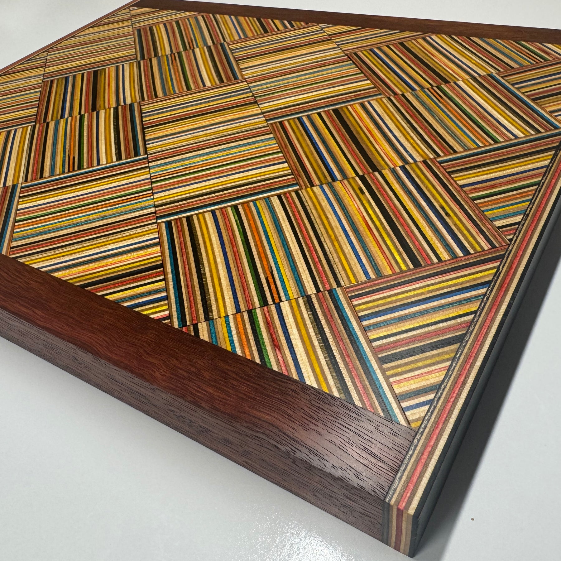 Skate Board Herring Bone Pattern Serving Board