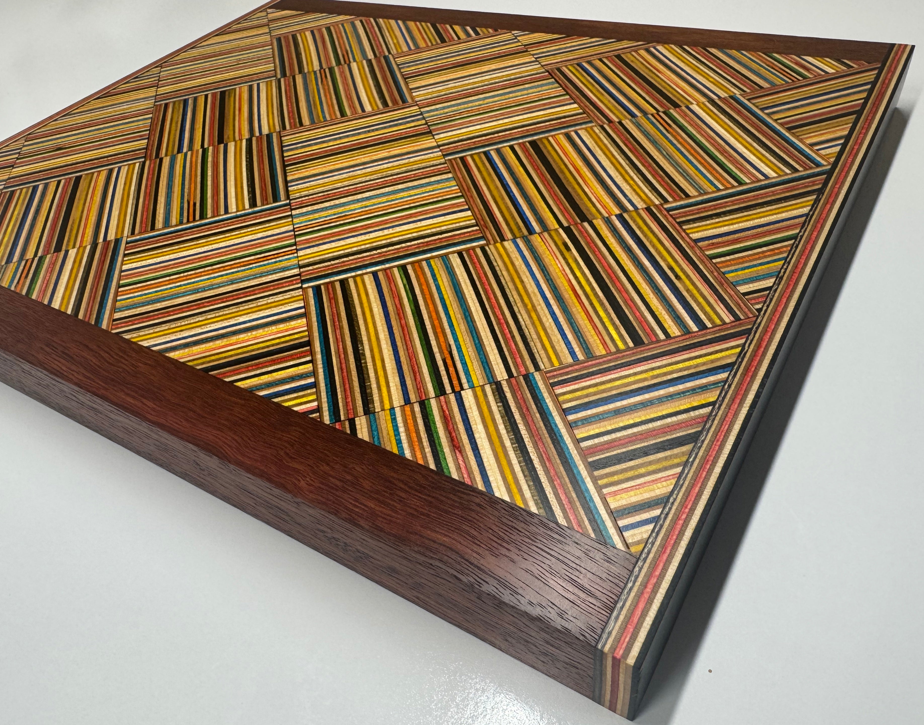 Skate Board Herring Bone Pattern Serving Board