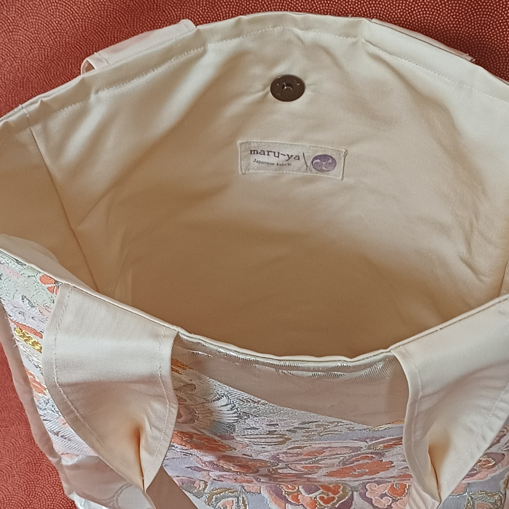 Kimono small Tote Bag - Cream, Pink