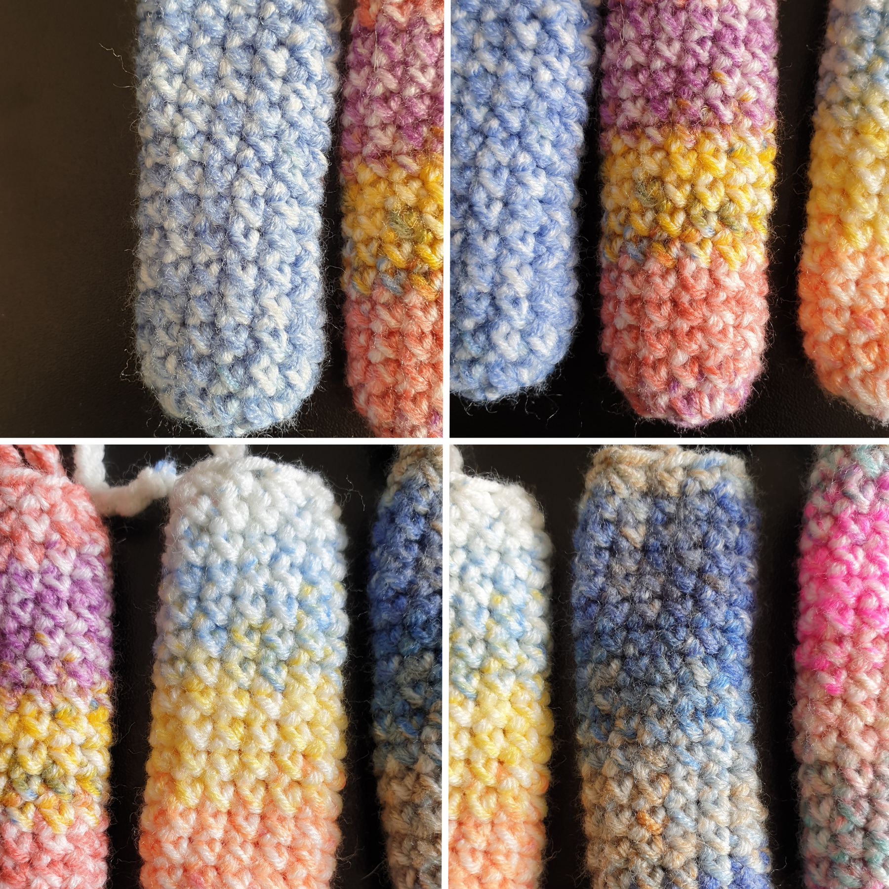 Handmade Simple Colourful Crochet Lipstick Case