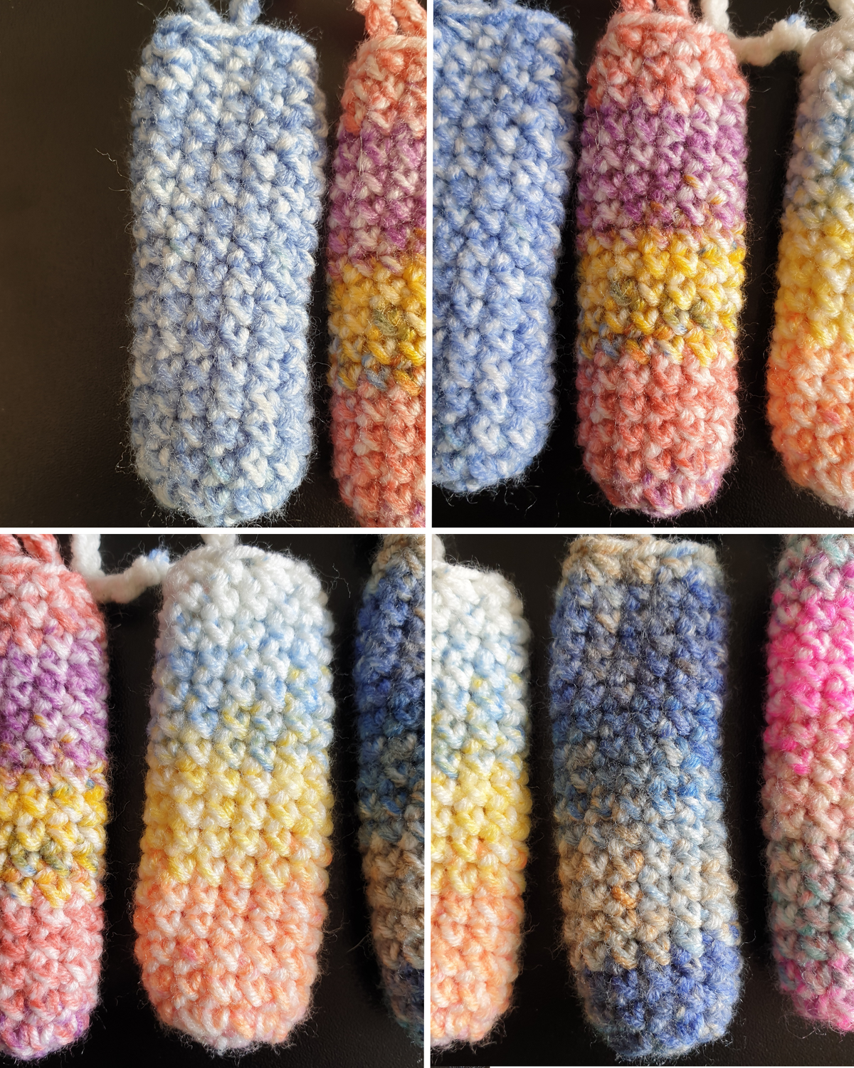 Handmade Simple Colourful Crochet Lipstick Case