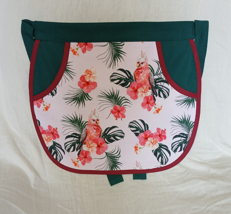 Peg or Utility Apron with Galahs & Hibiscus Flowers