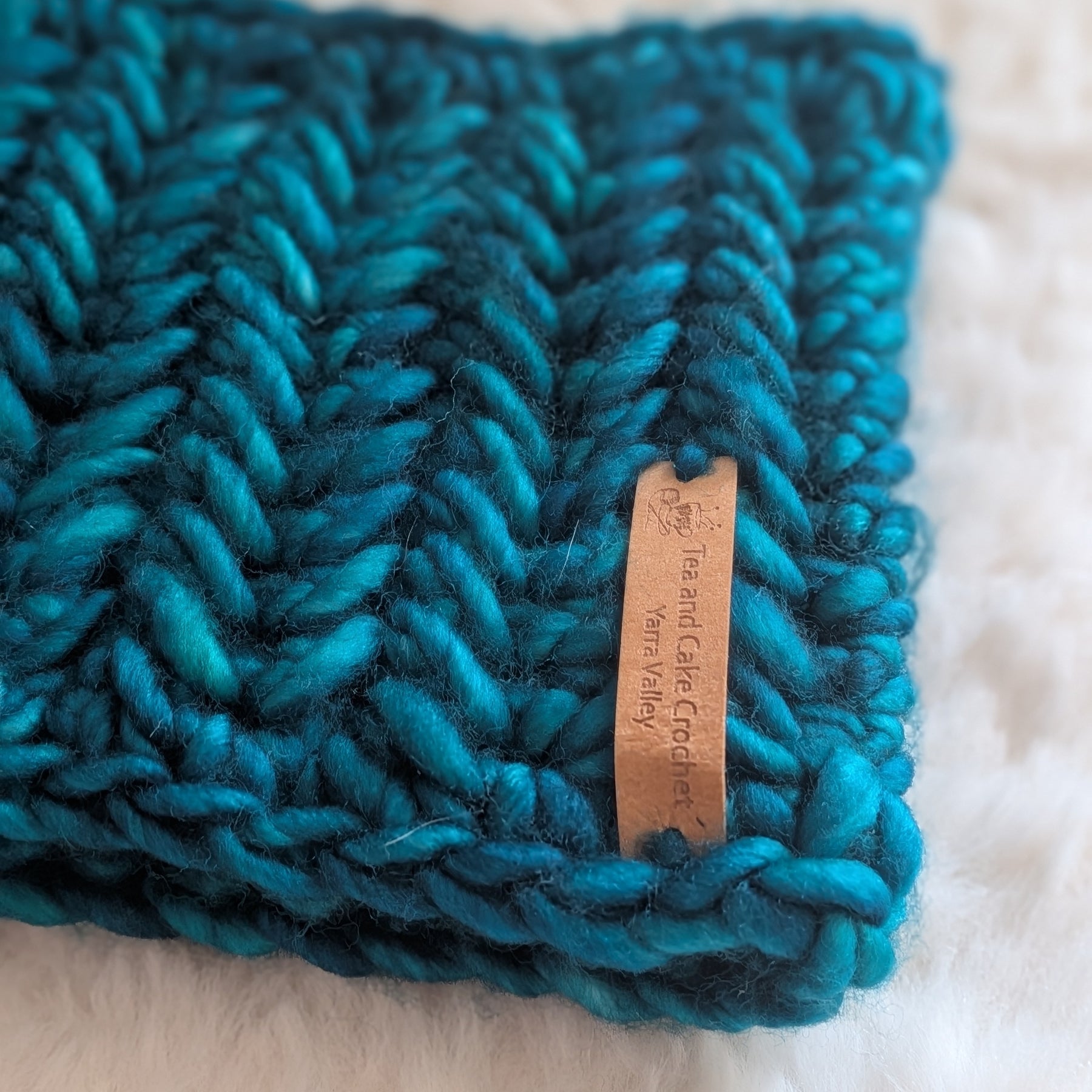 Cozy Pure Merino Headband Ear Warmer Teal