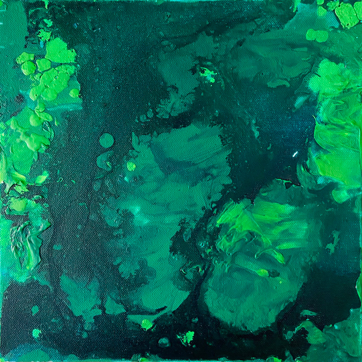 Green Aventurine Wall Art Original Abstract Acrylic Canvas Painting