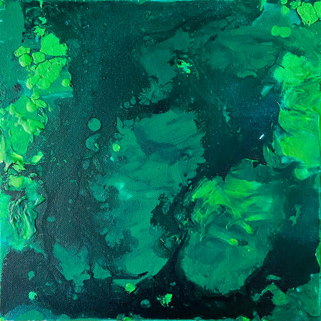 Green Aventurine Wall Art Original Abstract Acrylic Canvas Painting