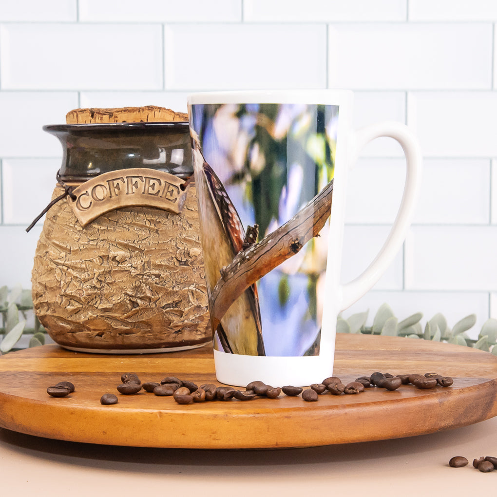 Bush Birds - Latte / Coffee Mugs- Laughing Kookaburra, Superb Fairy-wren