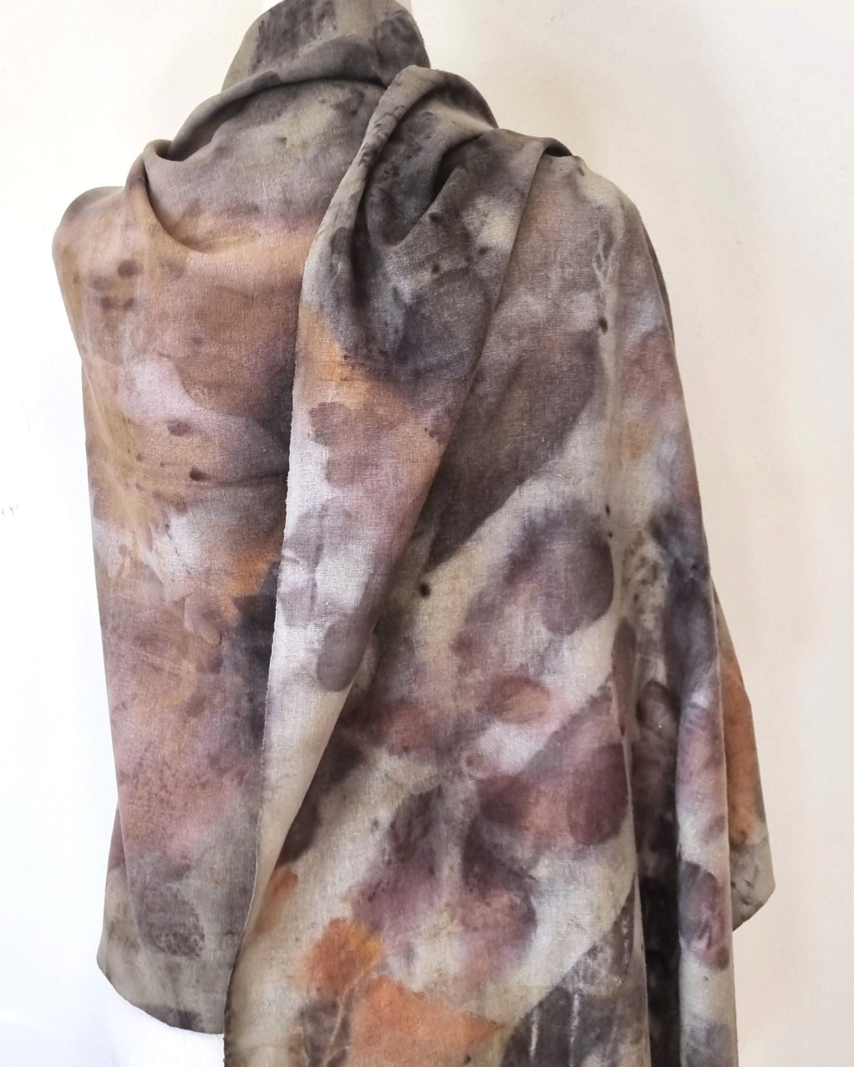 Raw Silk - Large Botanical Print Shawl - The Sienna