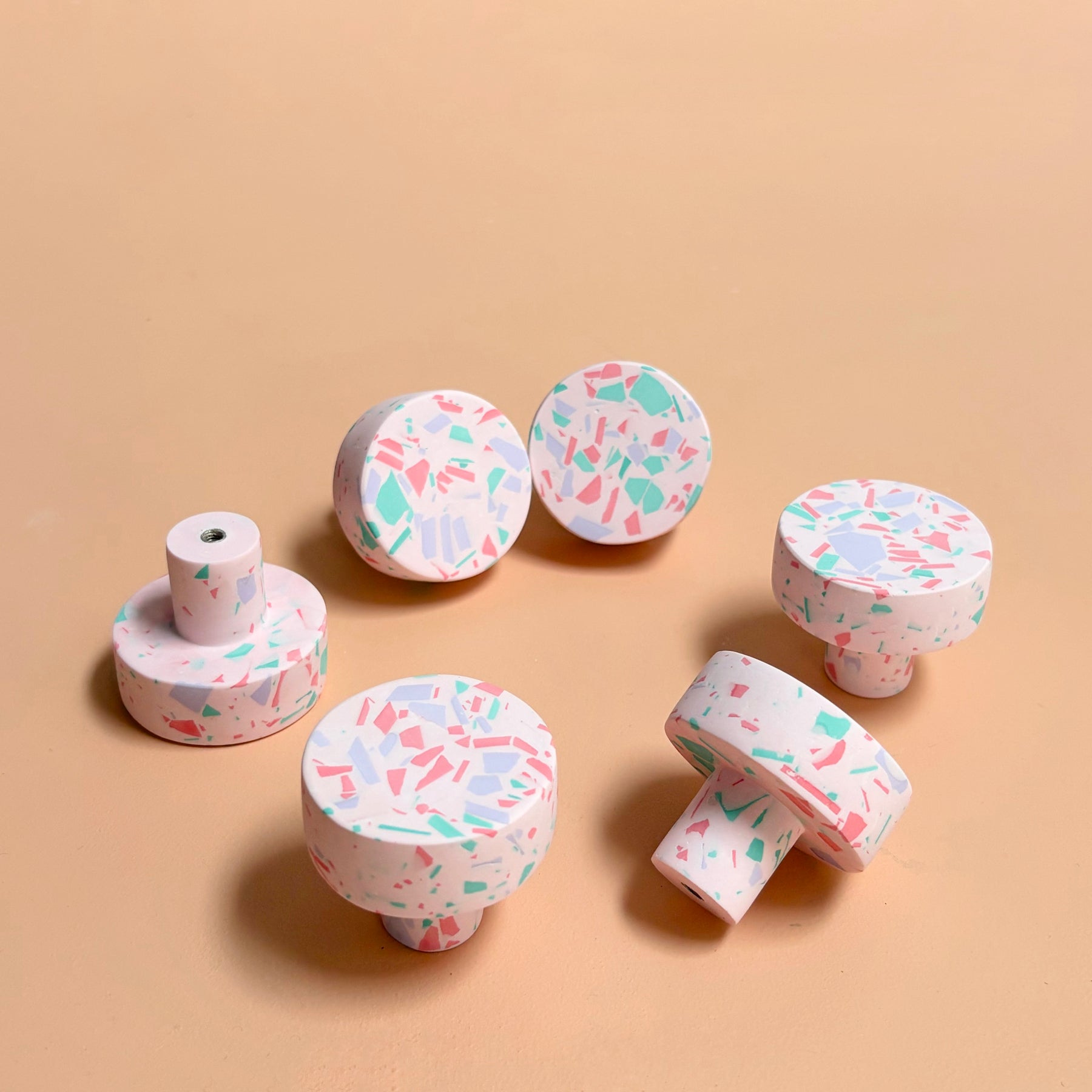 'Confetti' terrazzo knobs