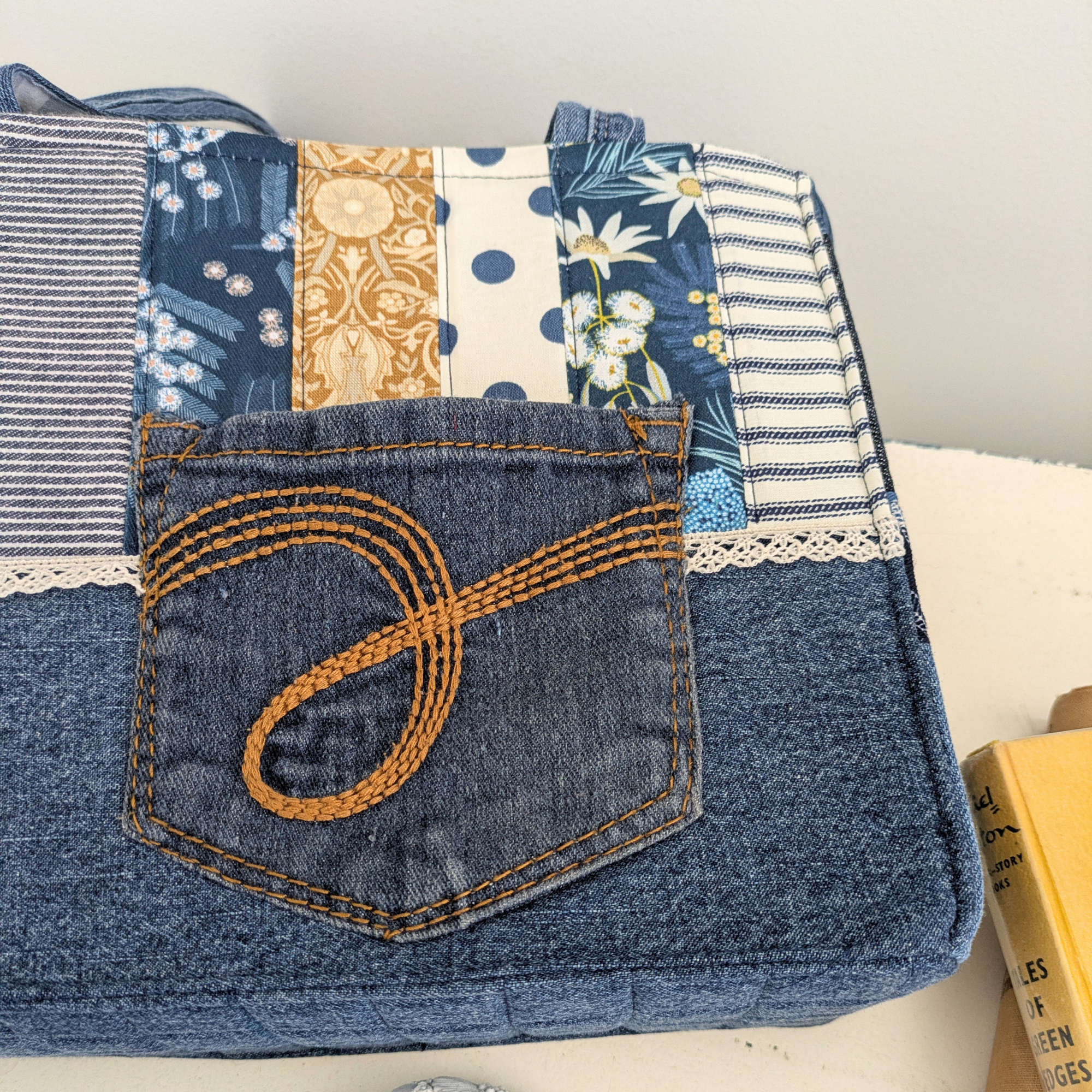 Chubby Tote, Shoulder bag, Upcycled Denim