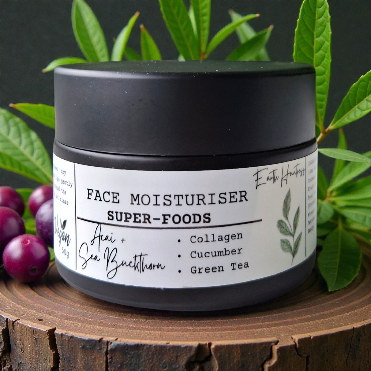 Superfood Face Moisturiser. Sea Buckthorn + Acai with Vegetable Collagen