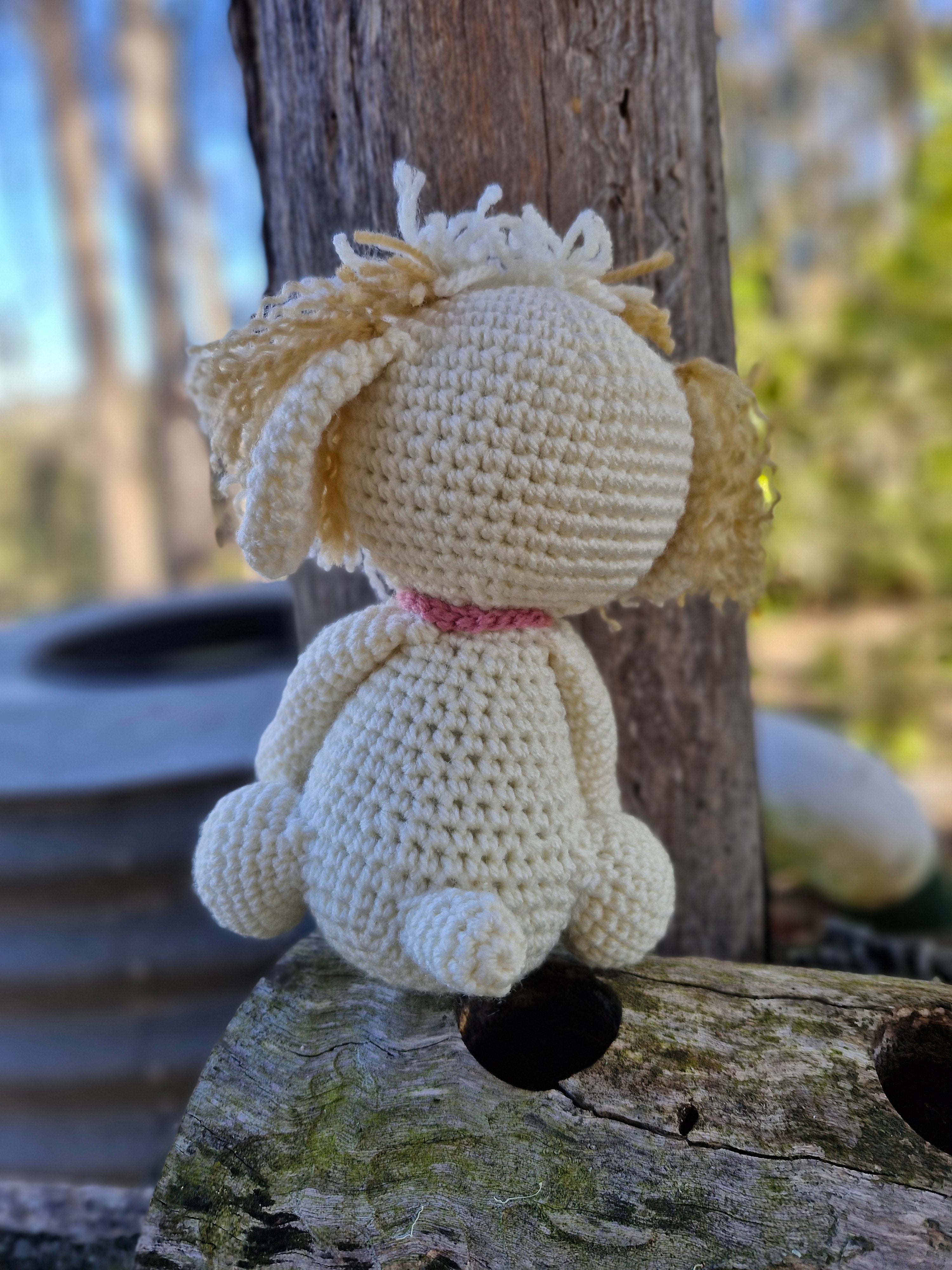Super cute Handmade Crochet Maltese /Poodle Puppy