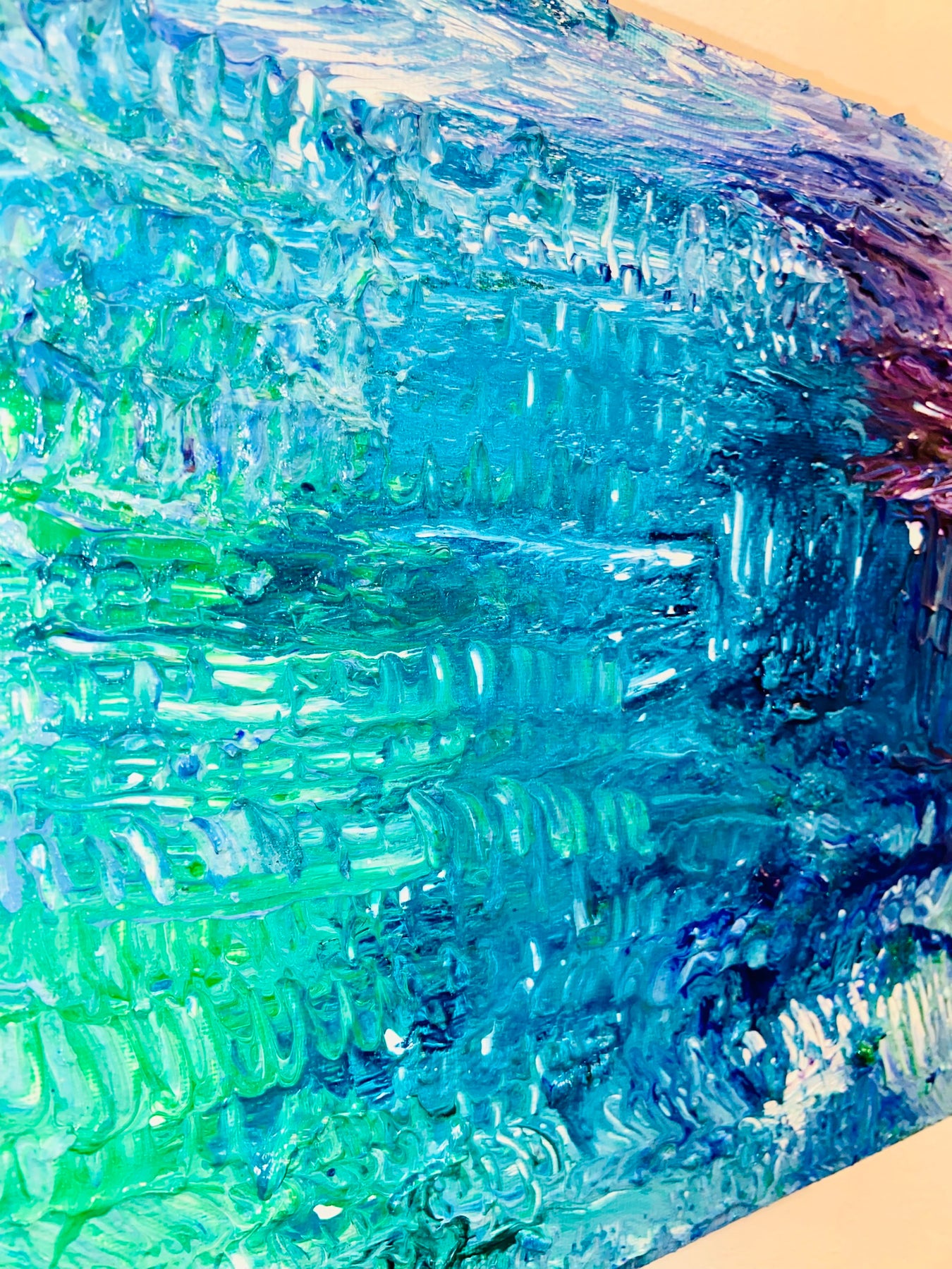 Ripples 1 ORIGINAL CANVAS PAINTING 25.4x25.4x3.5cm by Margo Humphries