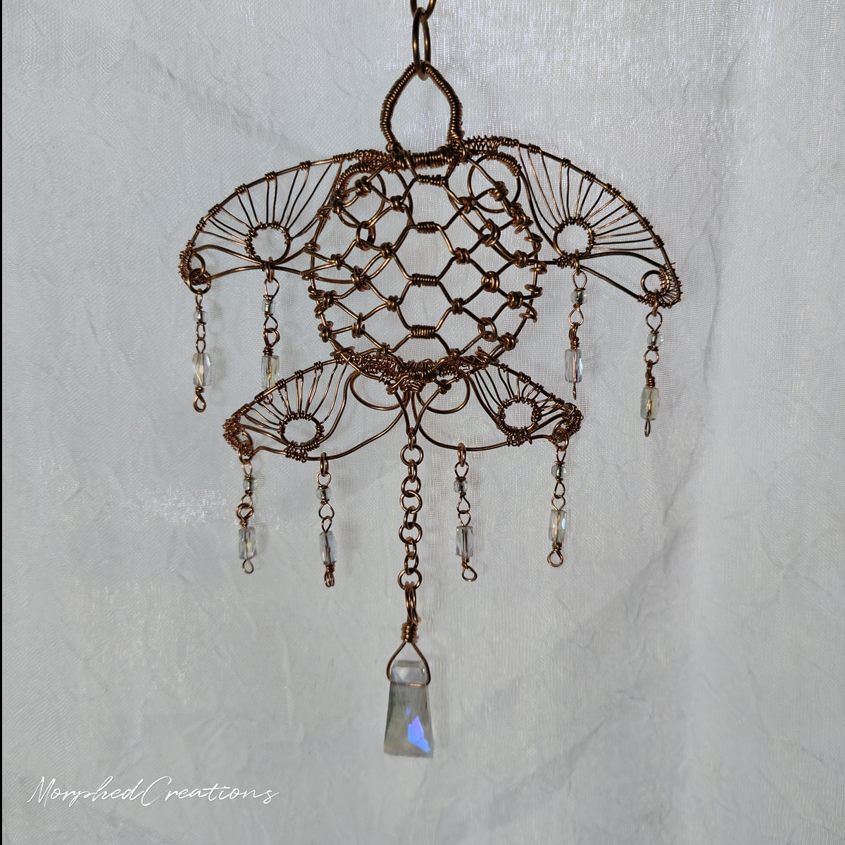 Woven Copper Wire Sea Turtle Sun Catcher