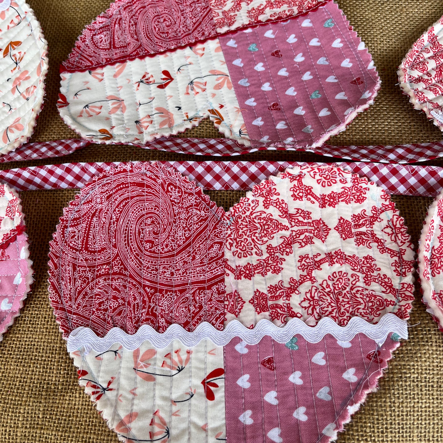Large heart shaped bunting | valentine bunting | keepsake | 3m long