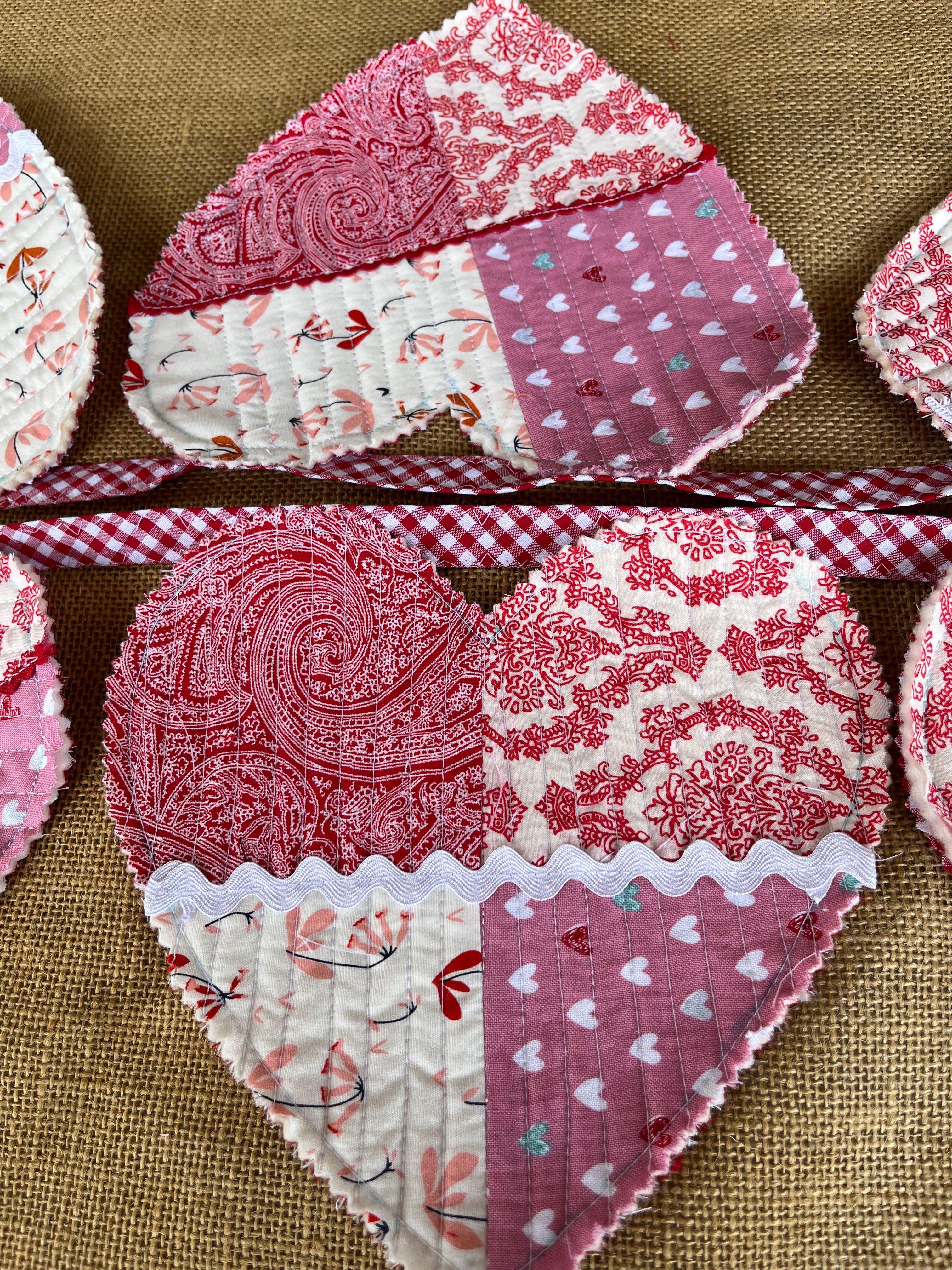 Large heart shaped bunting | valentine bunting | keepsake | 3m long