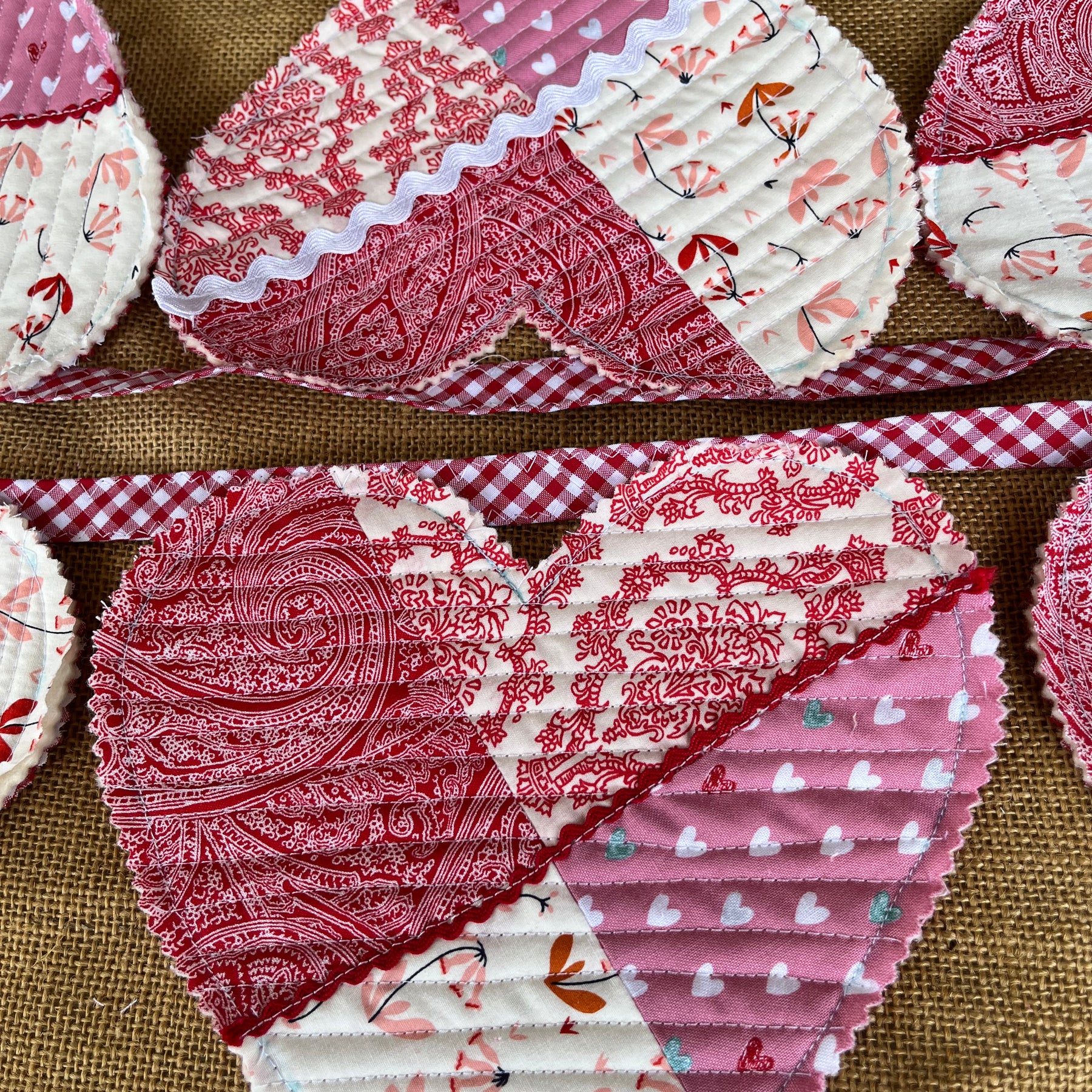 Large heart shaped bunting | valentine bunting | keepsake | 3m long