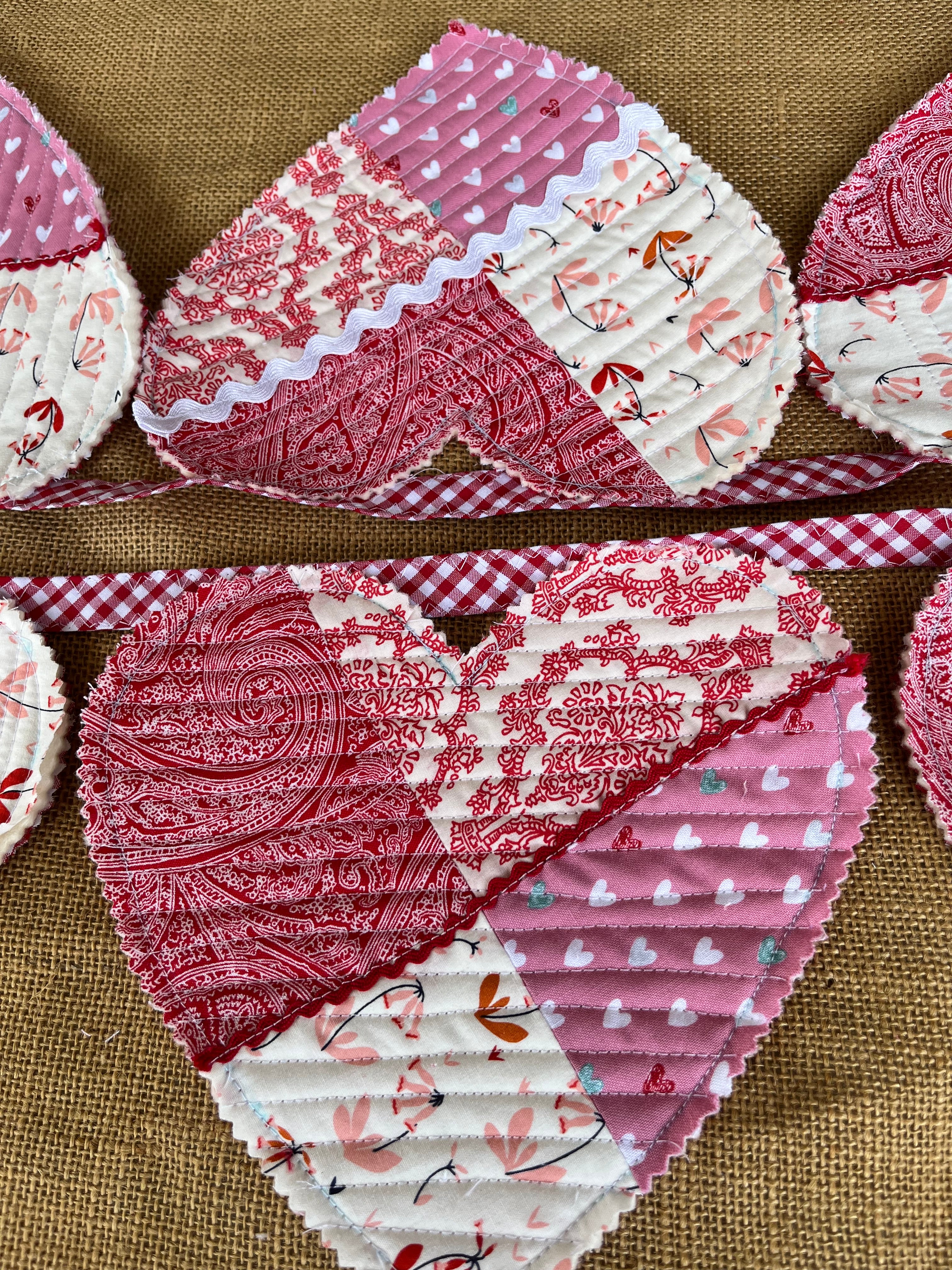 Large heart shaped bunting | valentine bunting | keepsake | 3m long