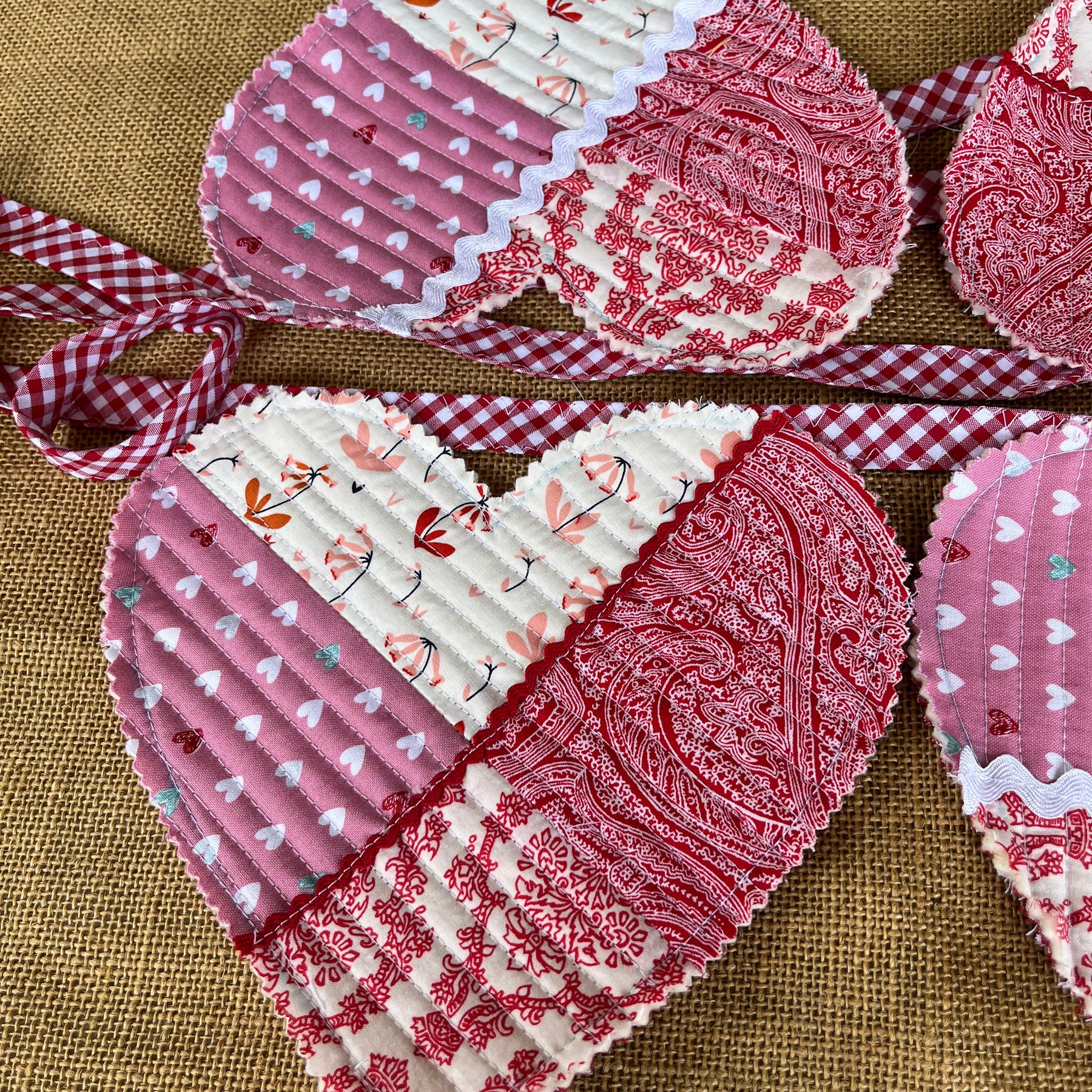 Large heart shaped bunting | valentine bunting | keepsake | 3m long
