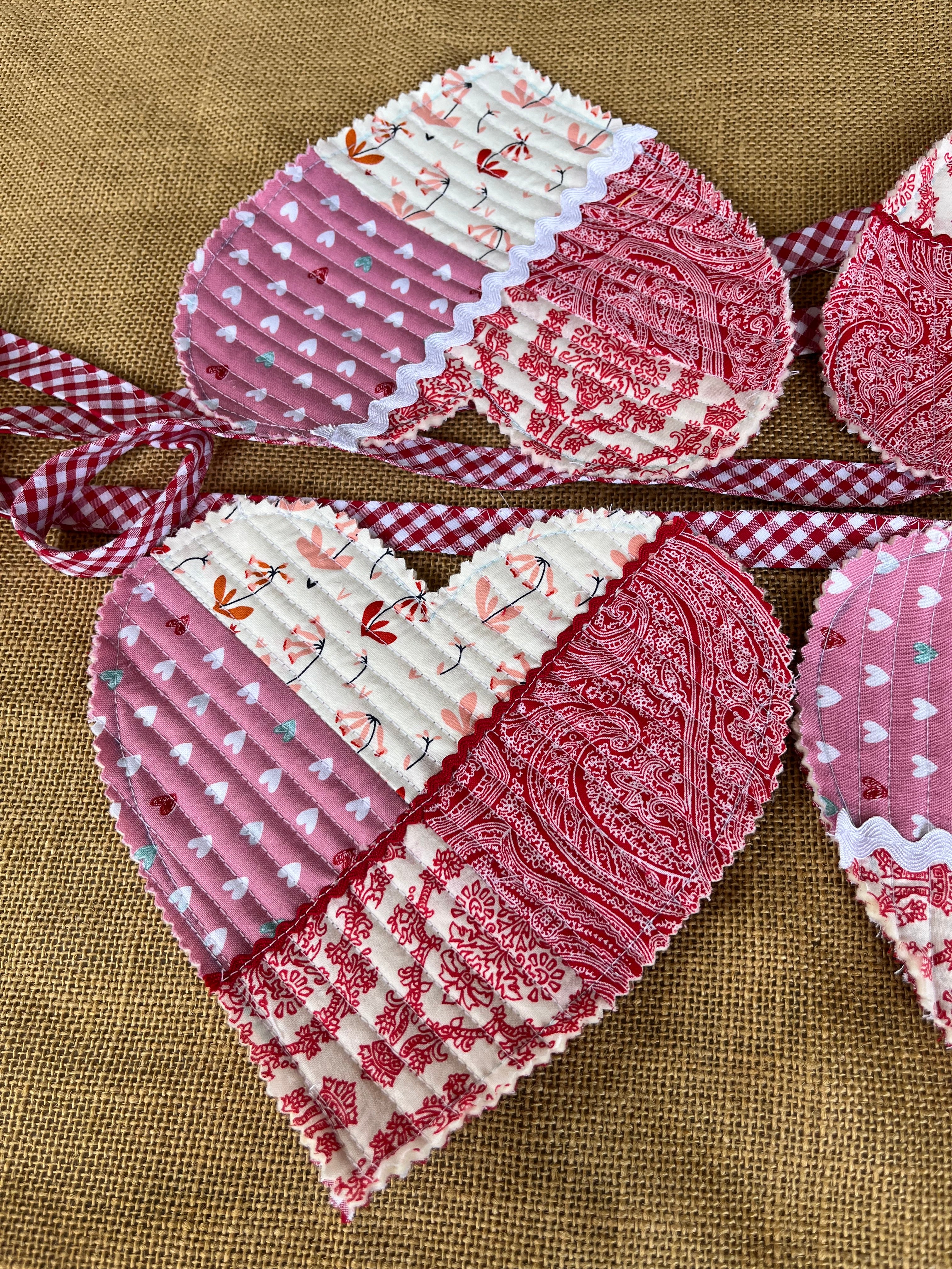 Large heart shaped bunting | valentine bunting | keepsake | 3m long