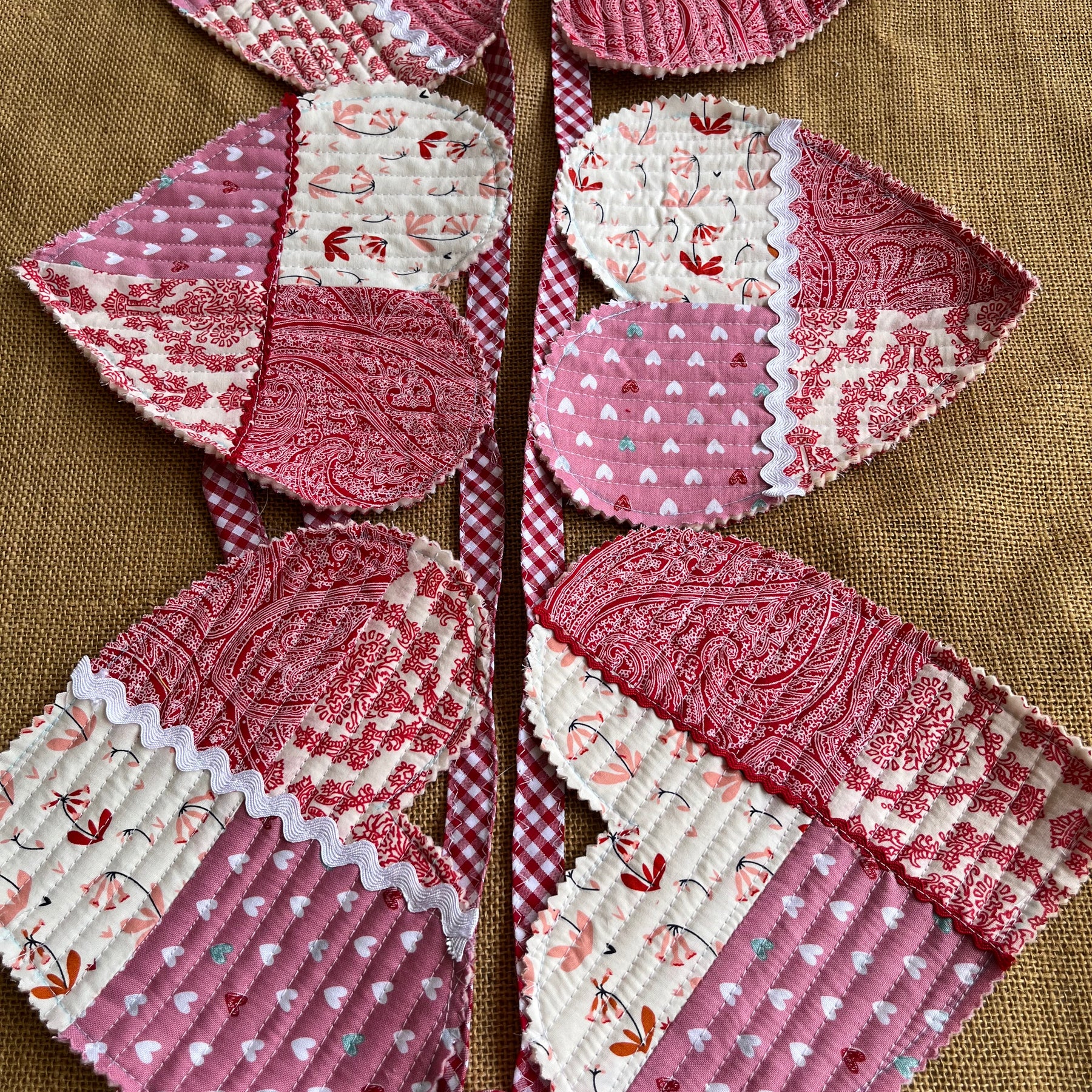Large heart shaped bunting | valentine bunting | keepsake | 3m long