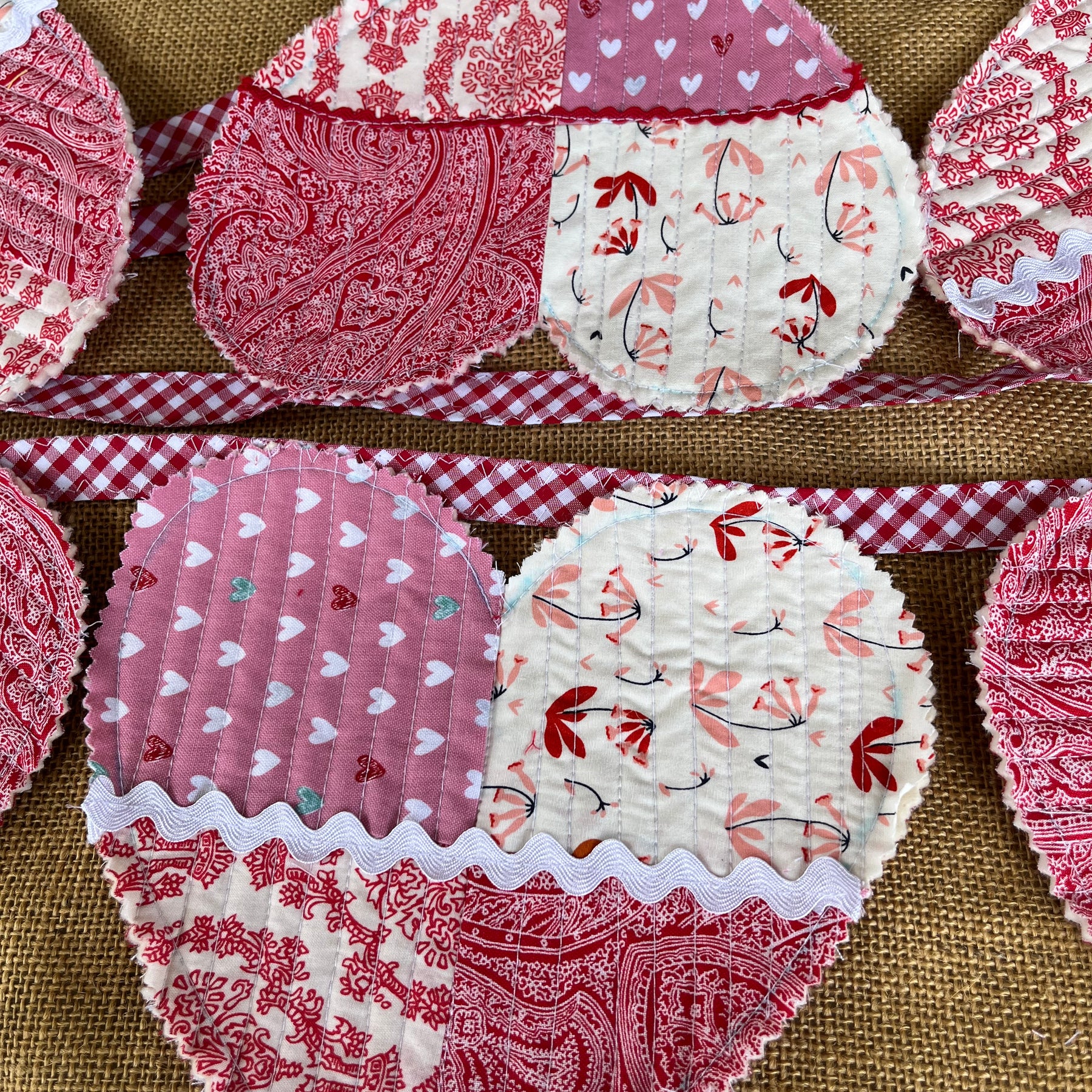 Large heart shaped bunting | valentine bunting | keepsake | 3m long