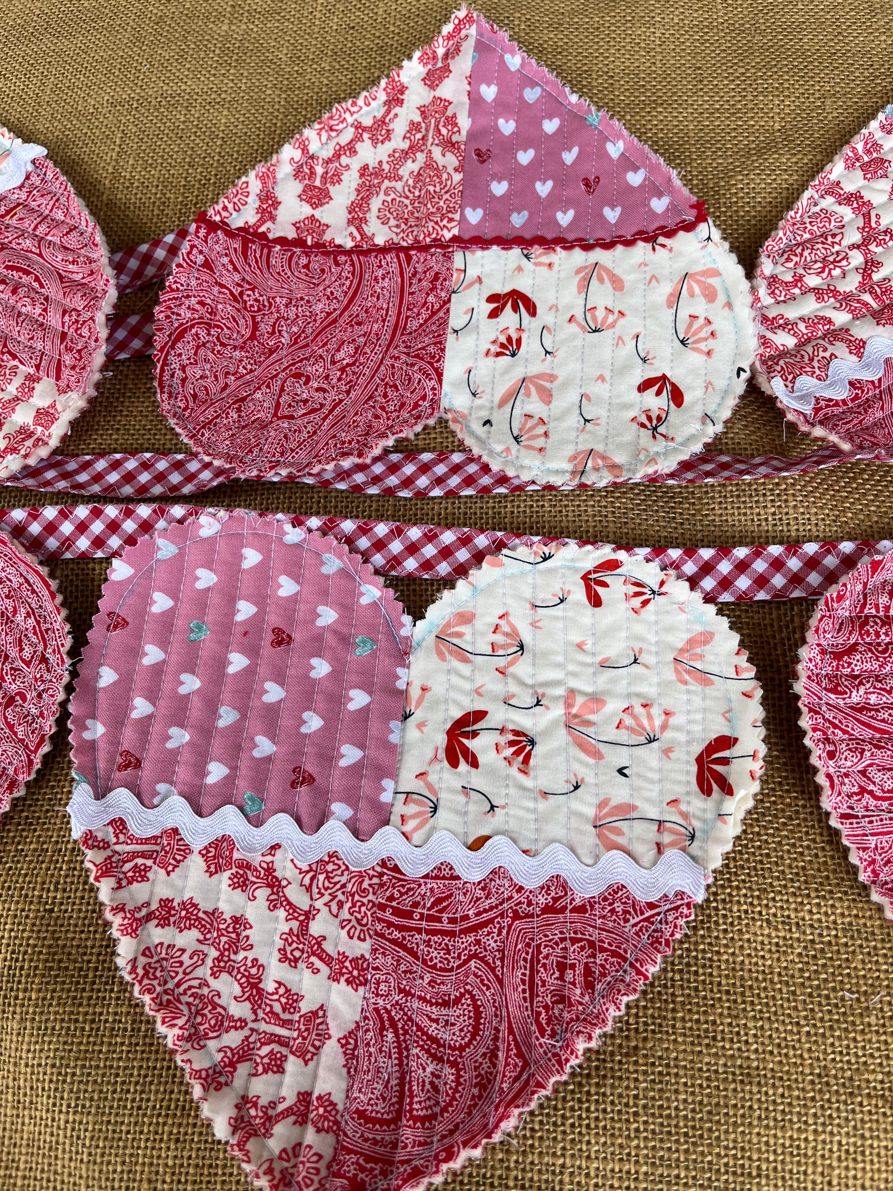 Large heart shaped bunting | valentine bunting | keepsake | 3m long