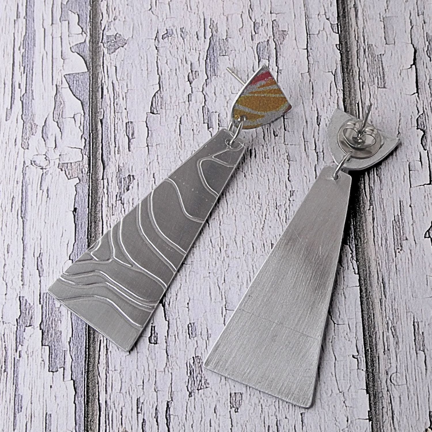Anodised aluminium earrings hand printed Tropical Dream Collection