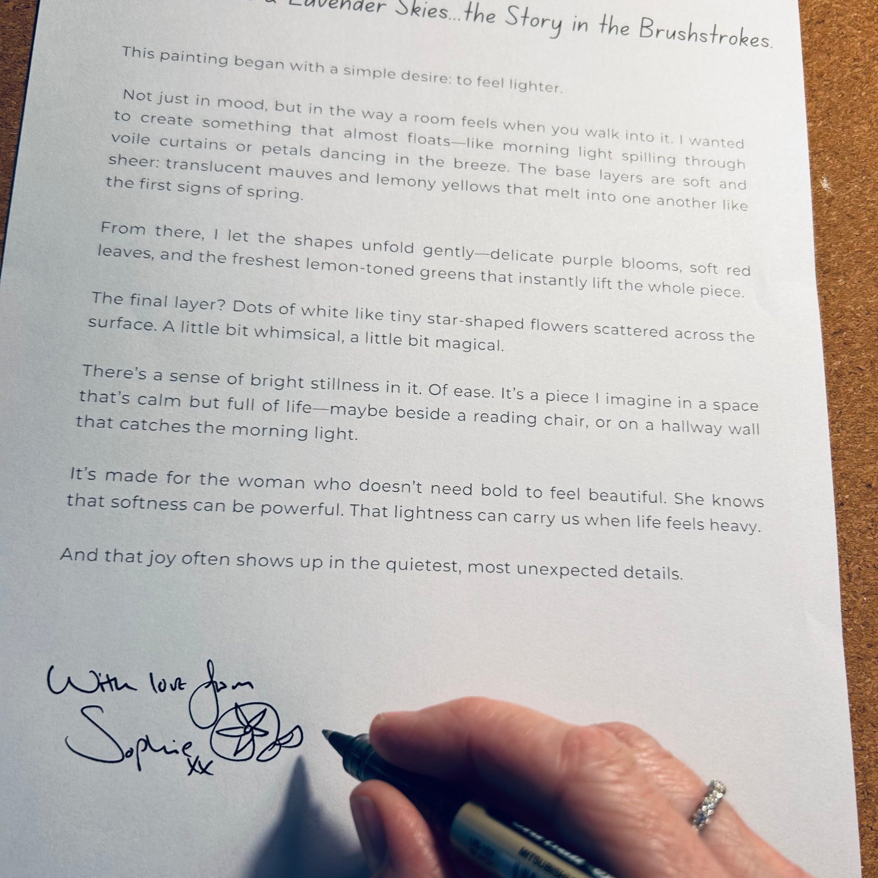 Original Hand Painted Art: Lemon Leaves & Lavender Skies